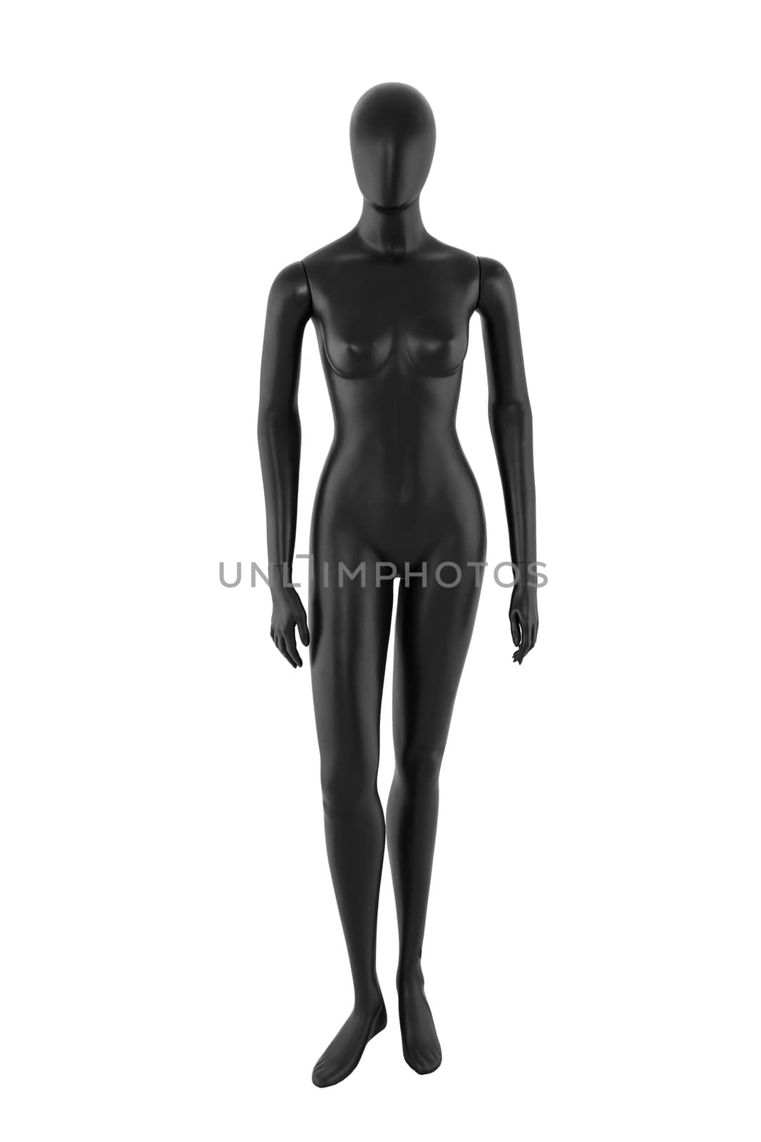 Gloss color mannequin woman isolated on white background