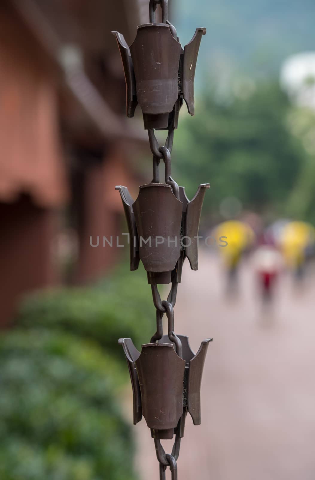Drain chain in the Nan Lian Garden by Chi Lin Nunnery in Hong Kong