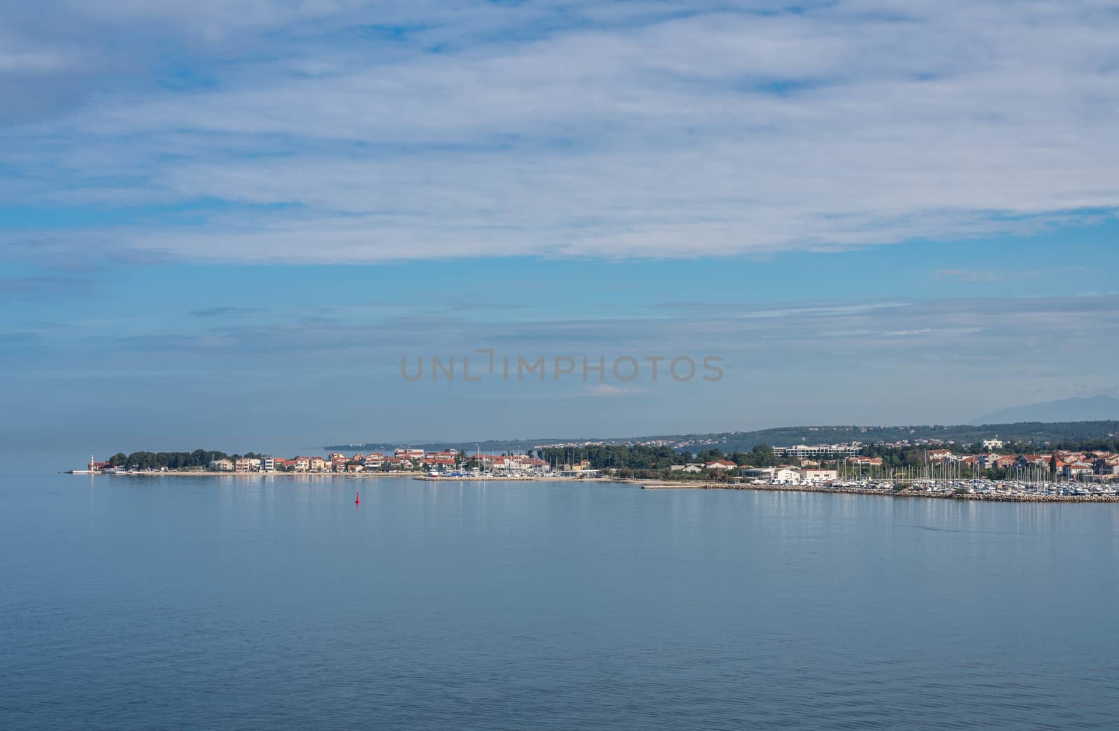 Many yachts and small boats in marina by the port of Zadar in Croatia