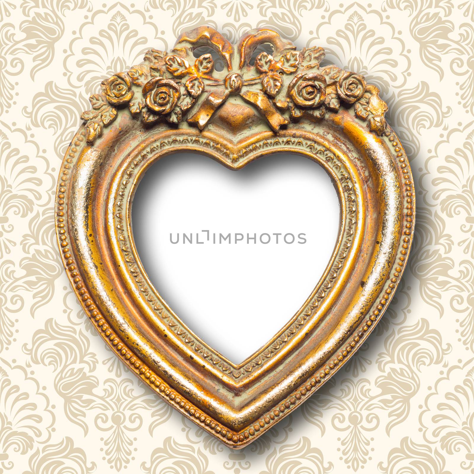 Old Gold Heart Shape Picture Frame by adamr