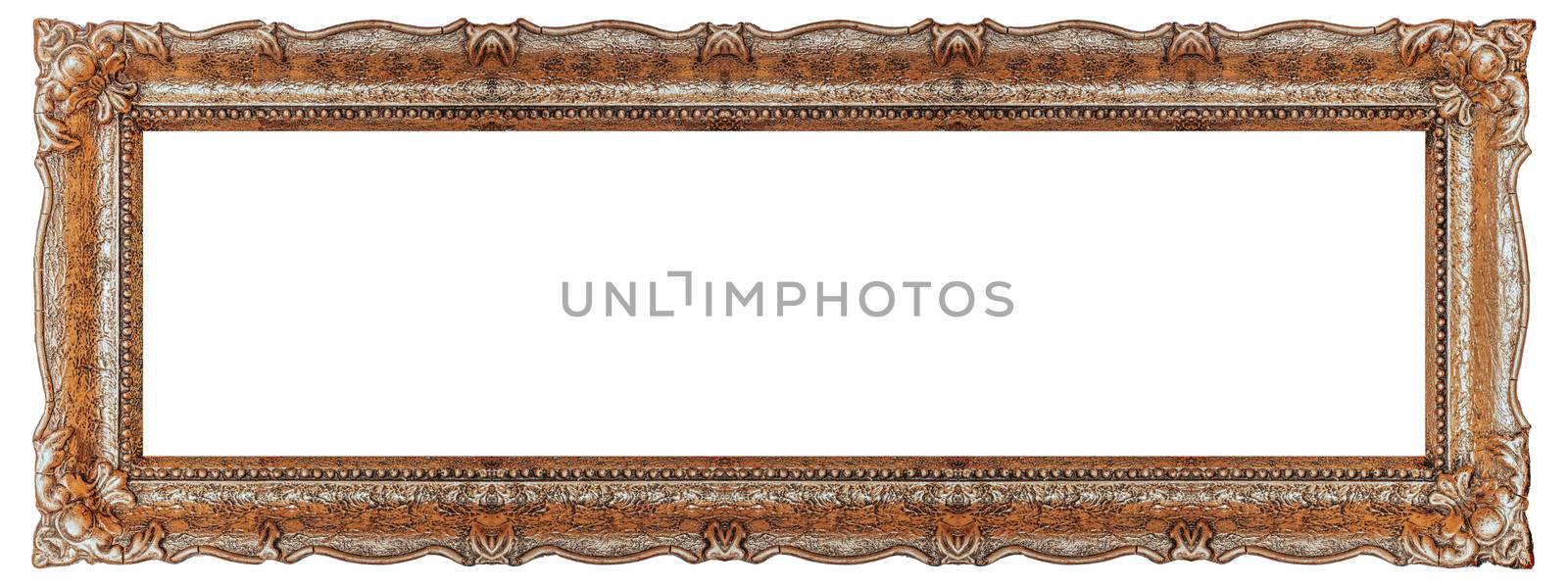 Copper picture frame with empty background copy space - Stock image decorative design element