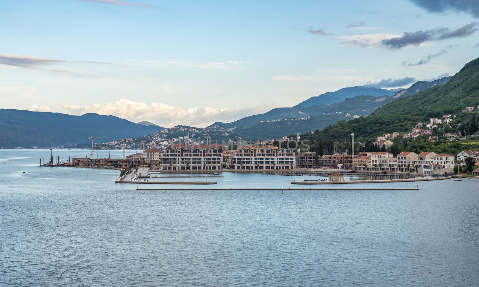 New construction at Meljine in Gulf of Kotor in Montenegro