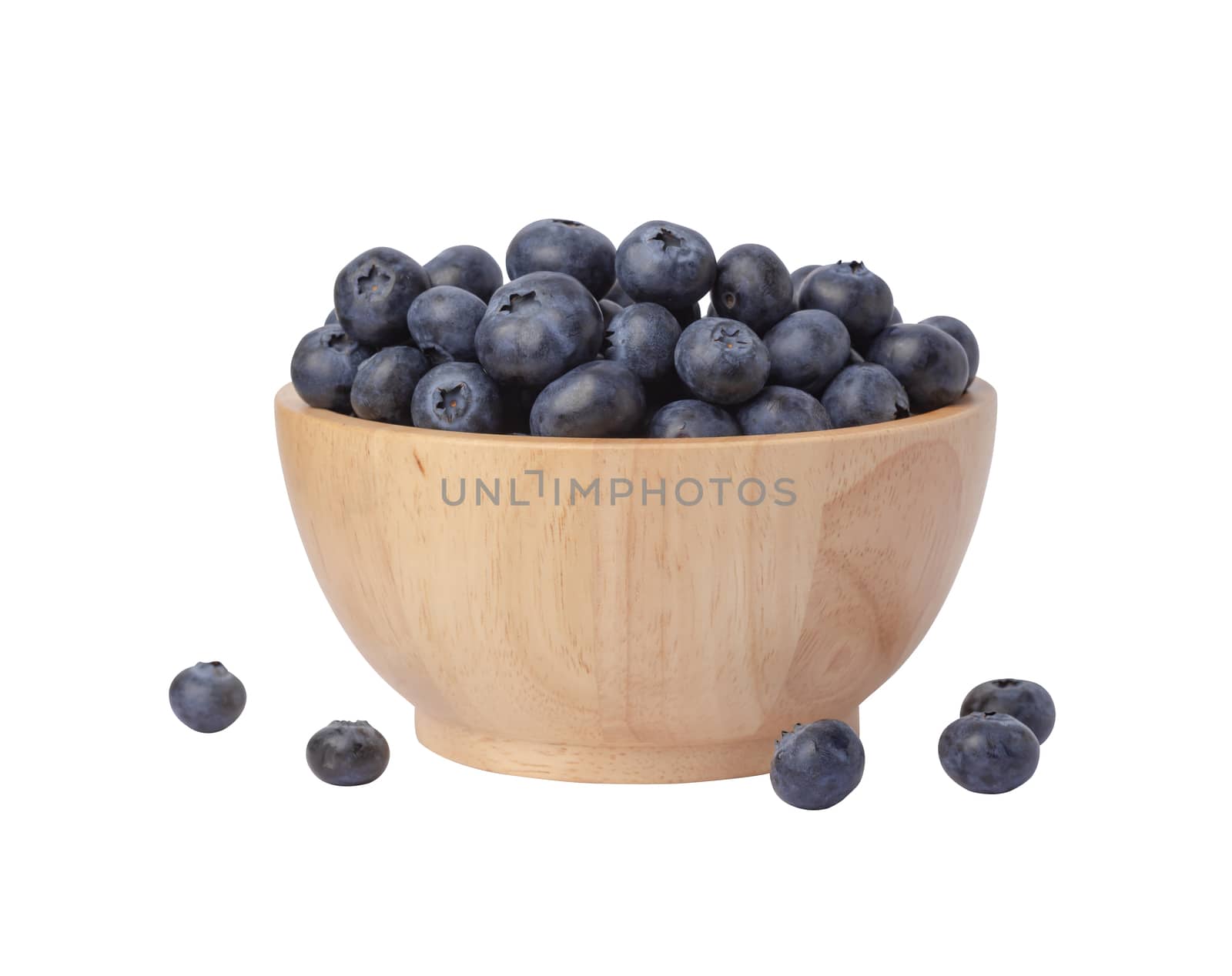 Blueberries in wooden bowl  by Nikkikii