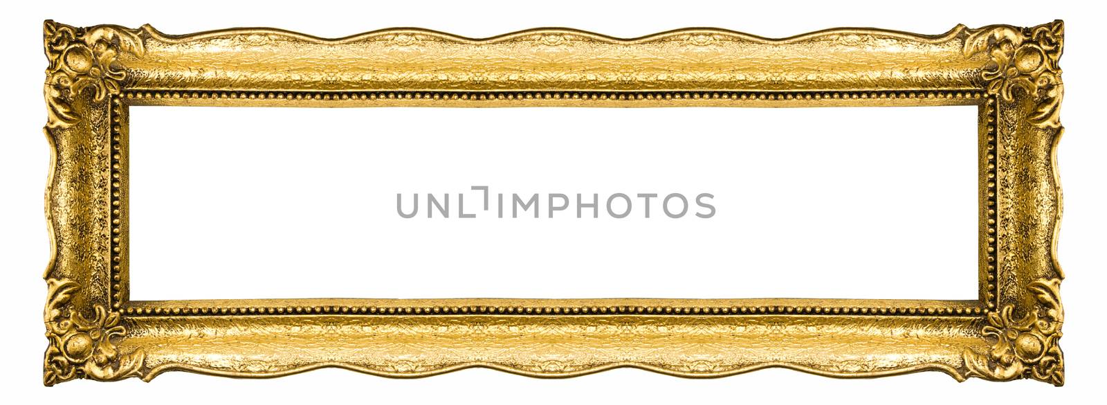 Old Picture Frame Isolated On White Background, Design Element