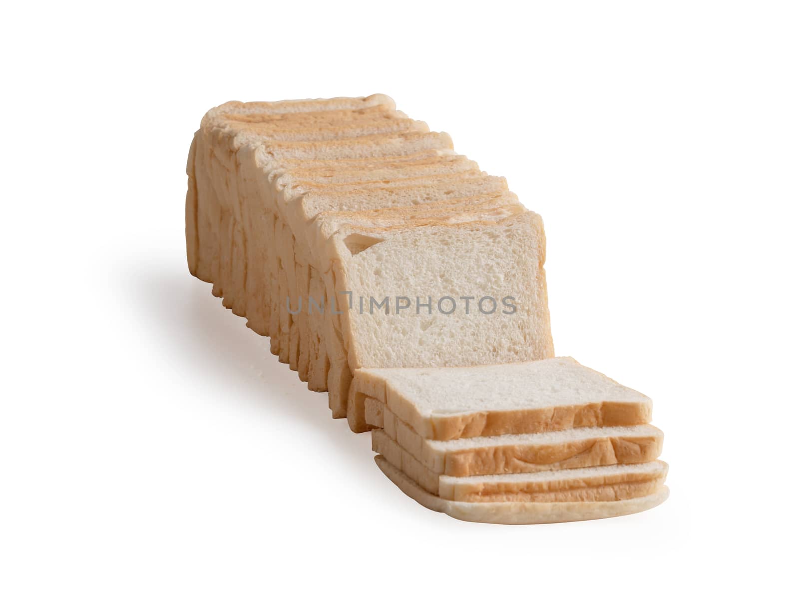 Fresh sliced bread isolated on the white background with clippin by Nikkikii