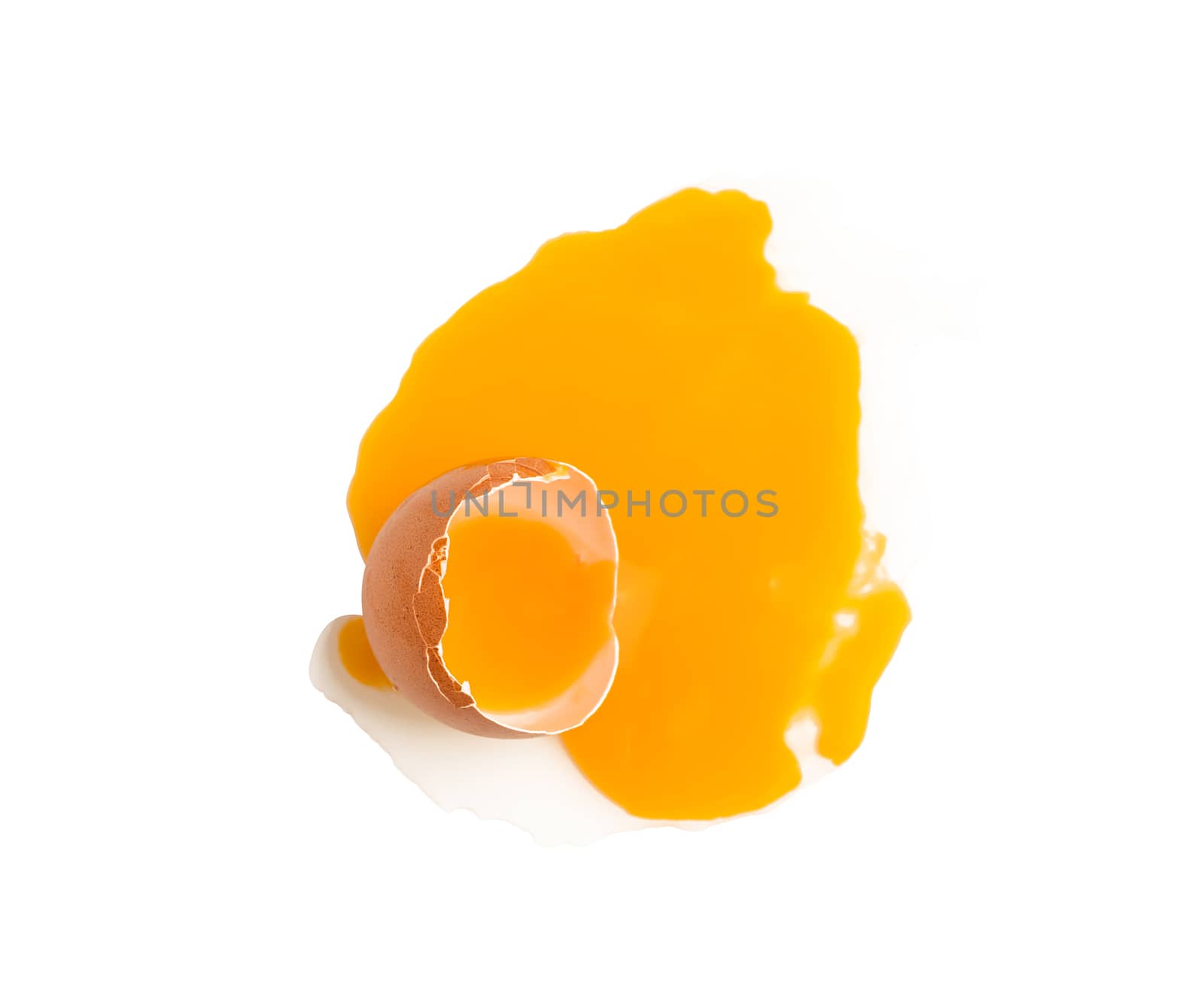 Egg broken shell isolated on the white background with clipping paths