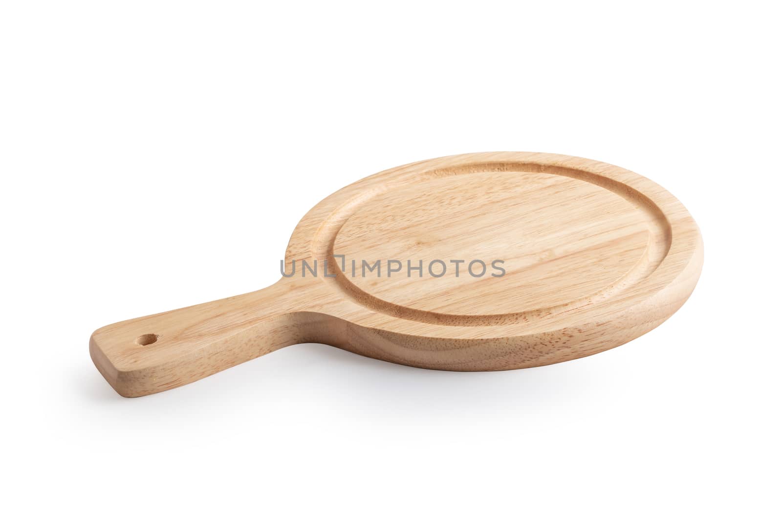 Wooden cuttiing board isolated by Nikkikii