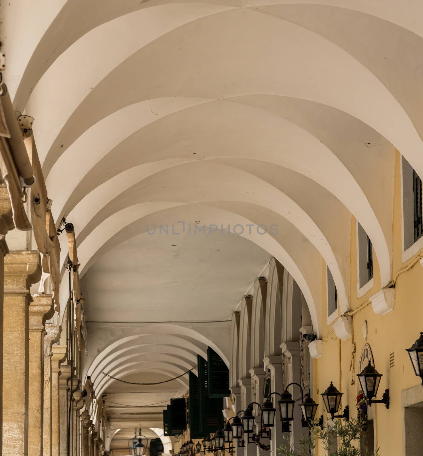 Famous Liston plaza by Spianada square in Old Town Corfu by steheap