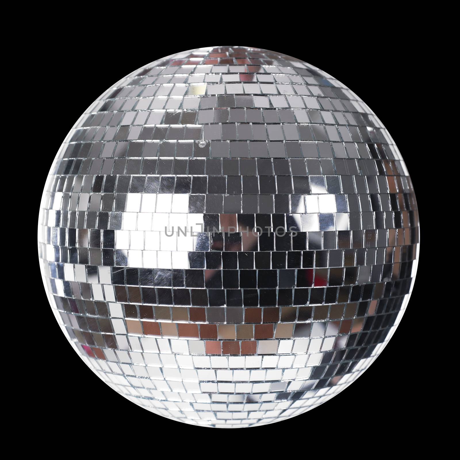 Shining Disco Ball isolated on black background