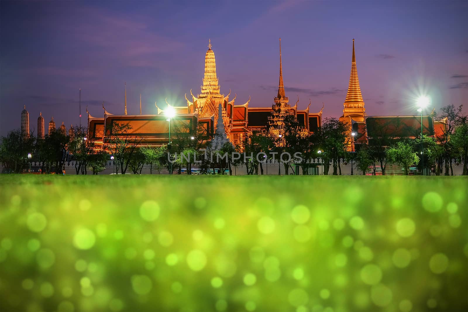 Wat Phra Kaew (The Emerald Buddha) night view in Thailand

 by Surasak