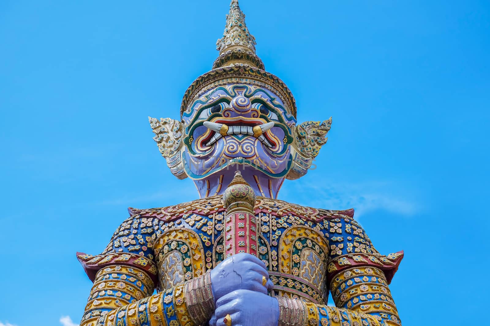 Purple Giant in Thailand on Blue sky