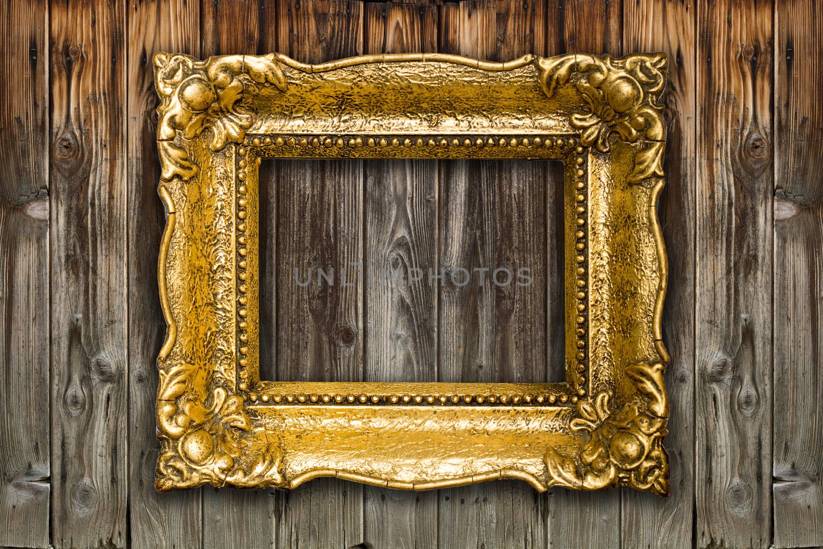 Old Big Retro Gold Picture Frame by adamr