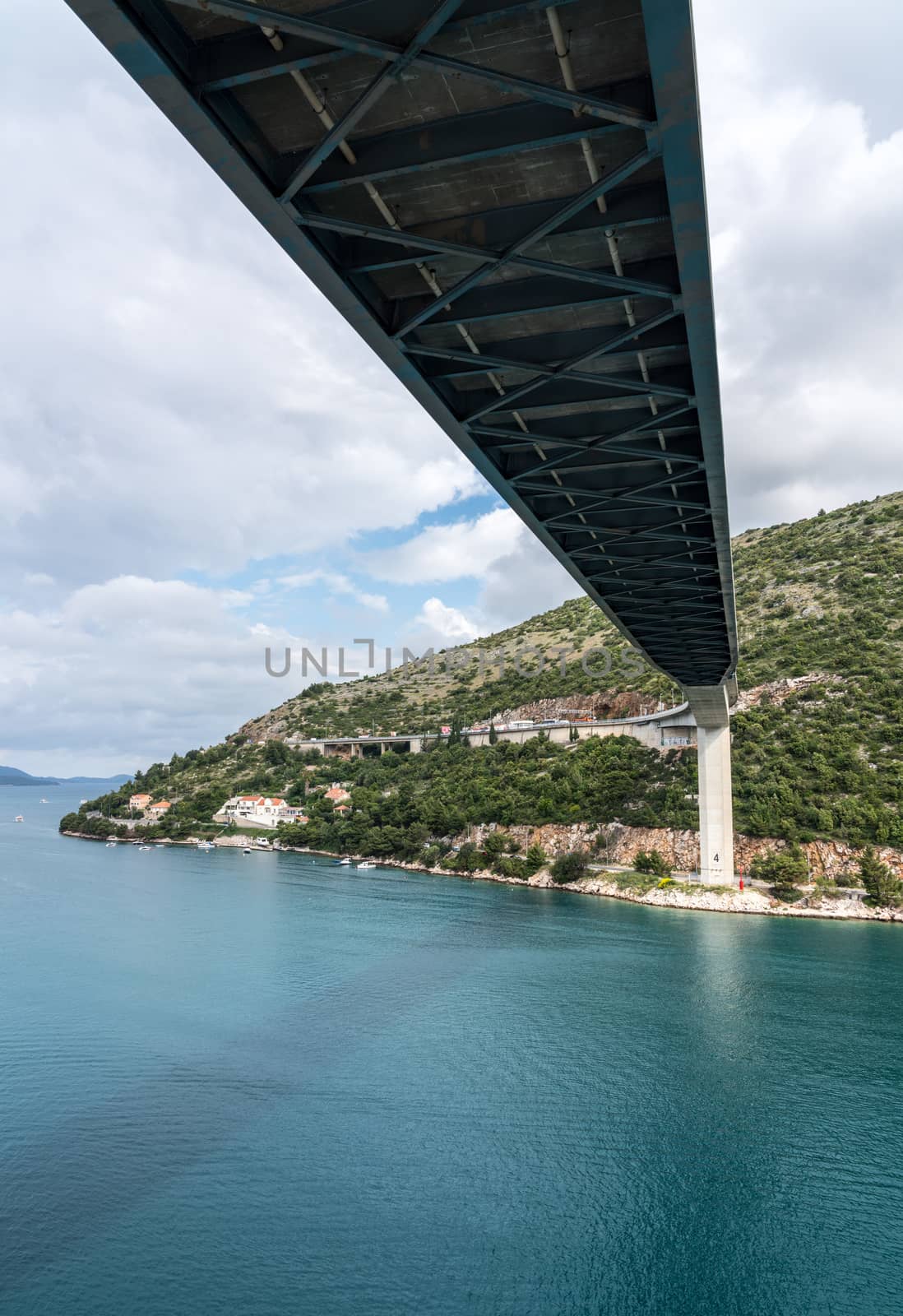 Underside of new bridge in the port of Dubrovnik in Croatia by steheap