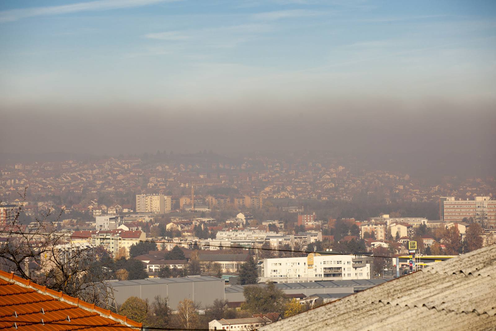 Smog and airpoluton air polution, Europe, Serbia, Valjevo city