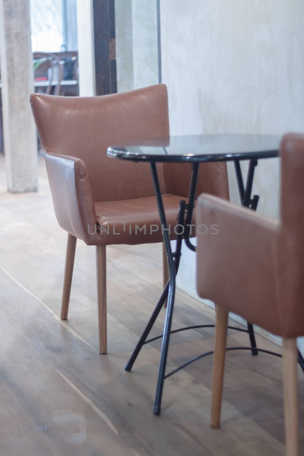 Table decorated in coffee shop, stock photo