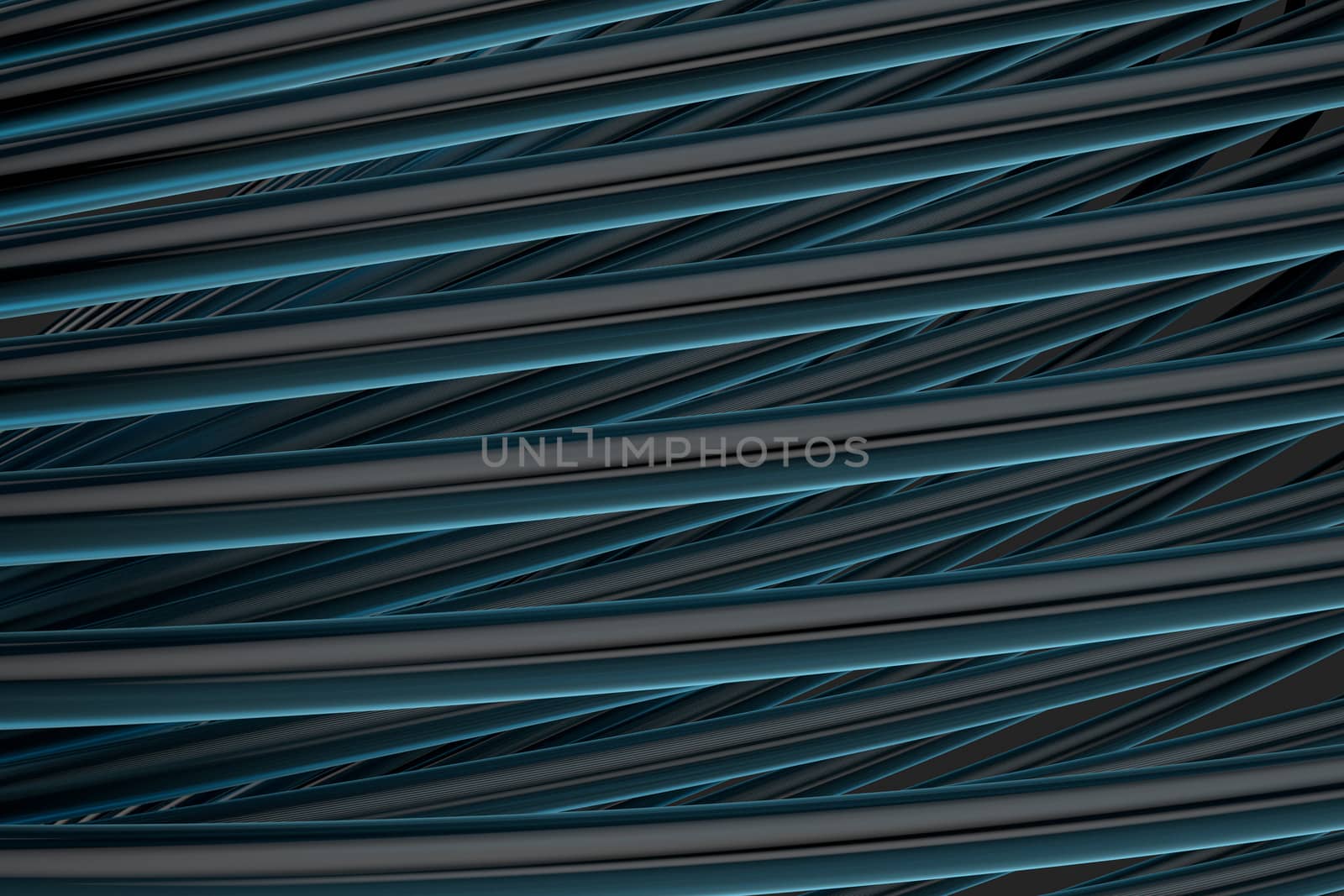 Abstract lines with black background, smooth polished lines, 3d rendering, Computer digital drawing.