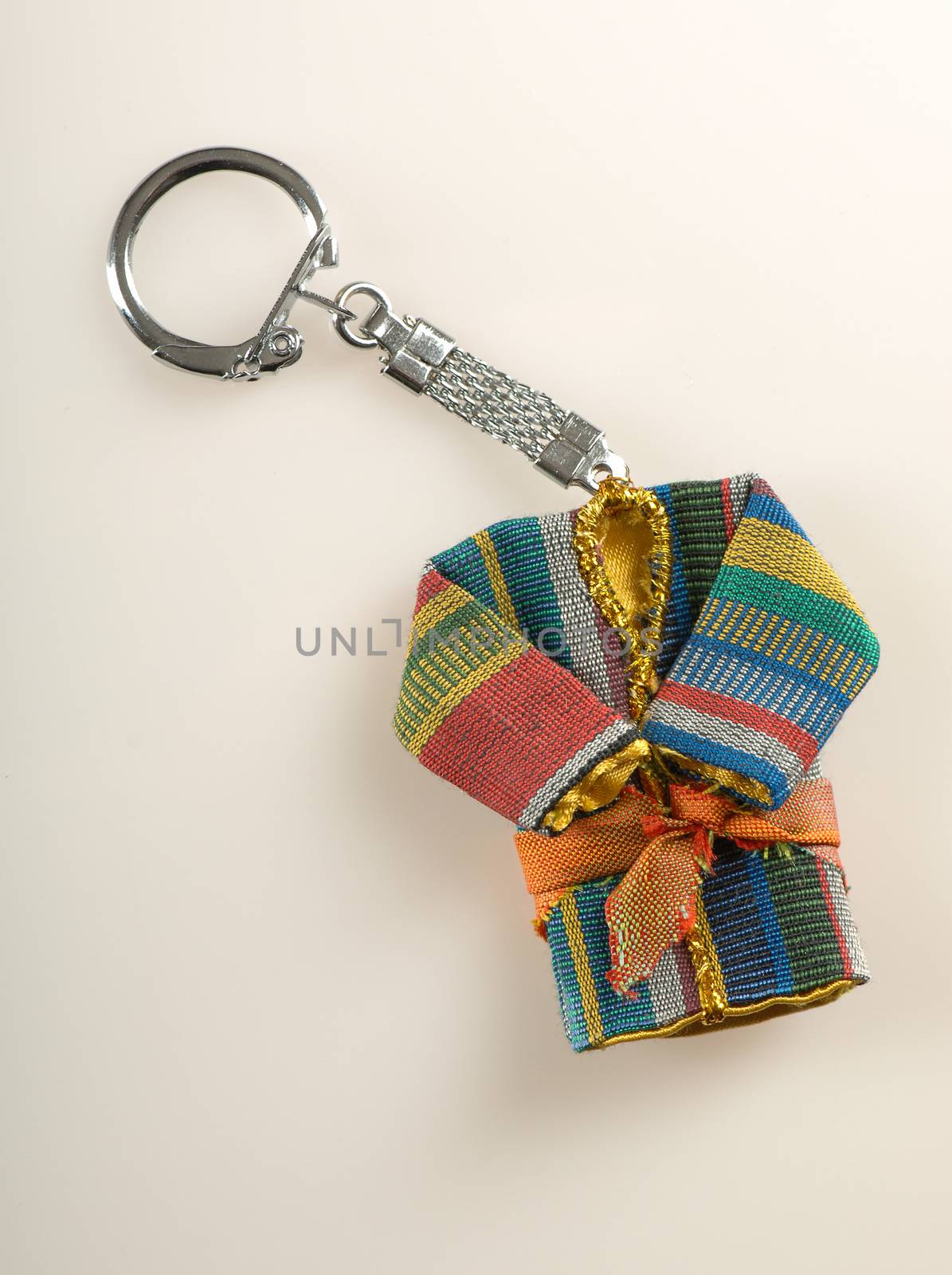 keychain in the form of national Oriental clothing on white background