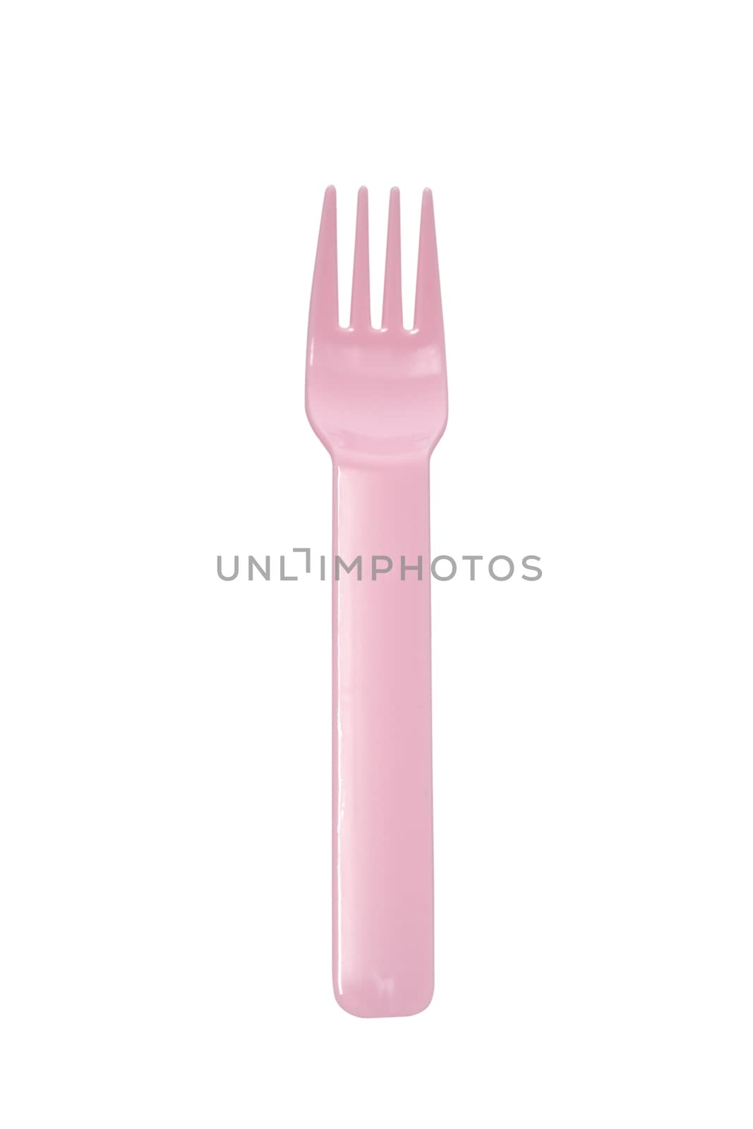 Plastic fork isolated on white background with clipping path.