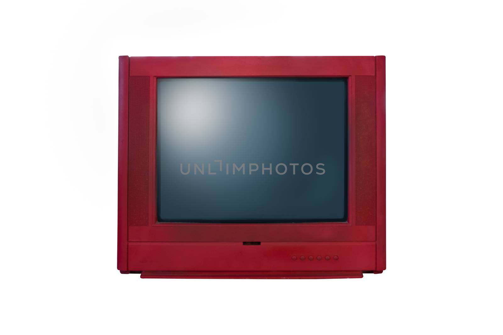 Retro old television from 80s isolated on white background. by feelartfeelant