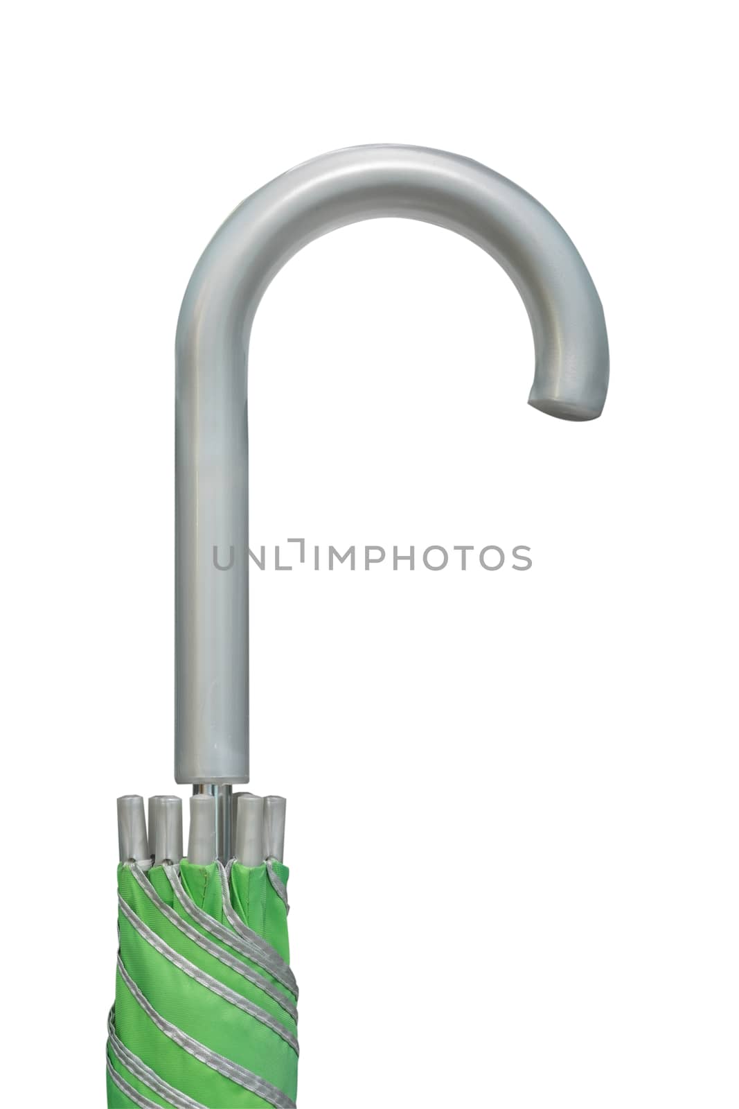 Umbrella handle isolated on white background with clipping path.