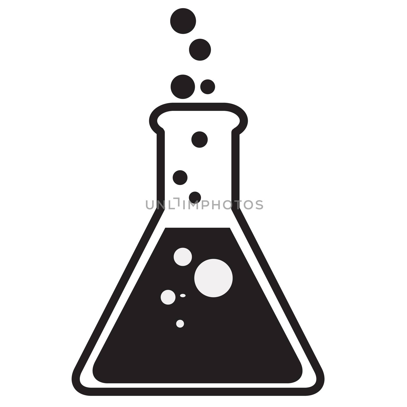 Black laboratory glass on white background. Test tube icon for your web site design, logo, app, UI. Test tube symbol.