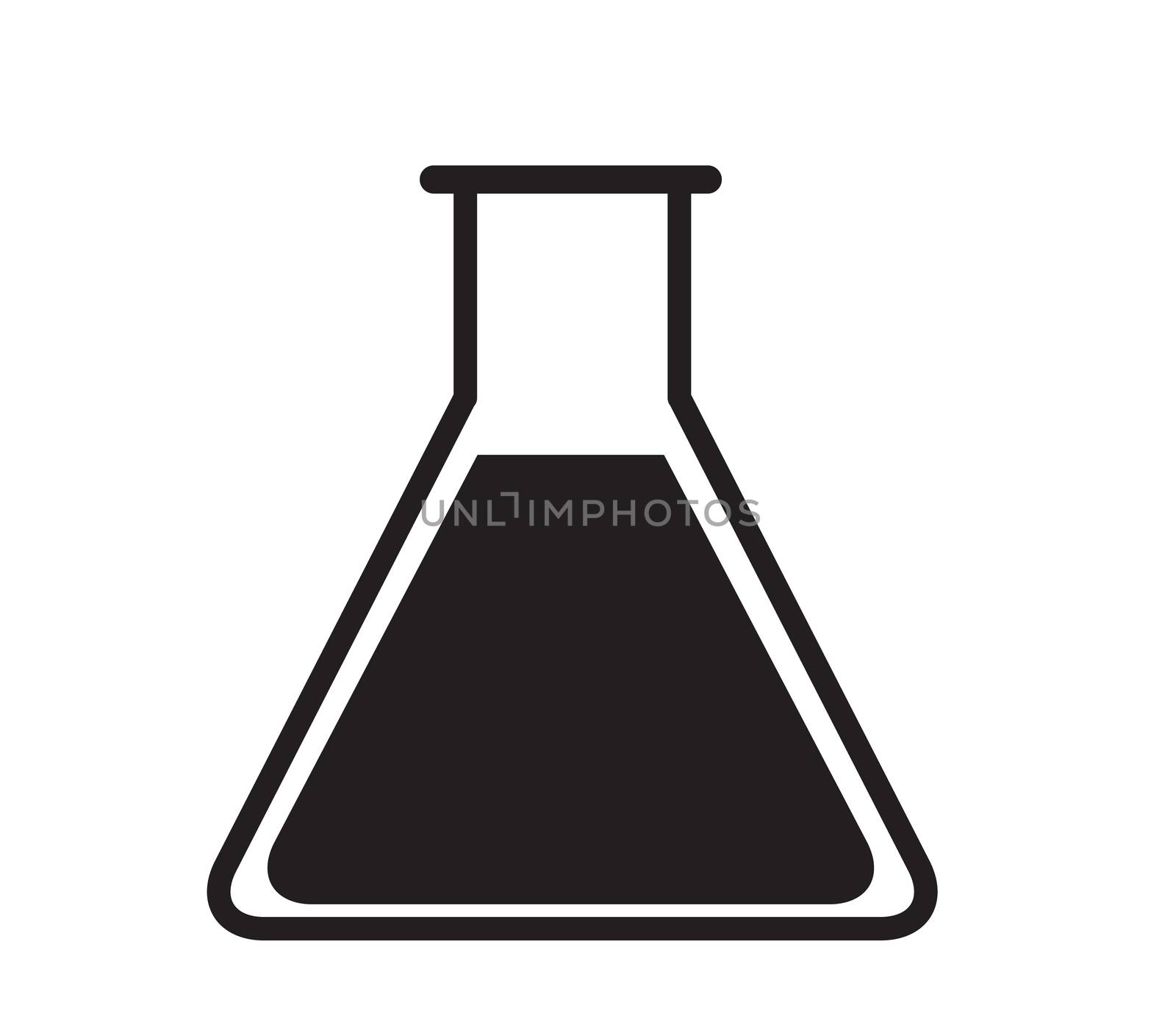 Black laboratory glass on white background, Test tube icon by suthee