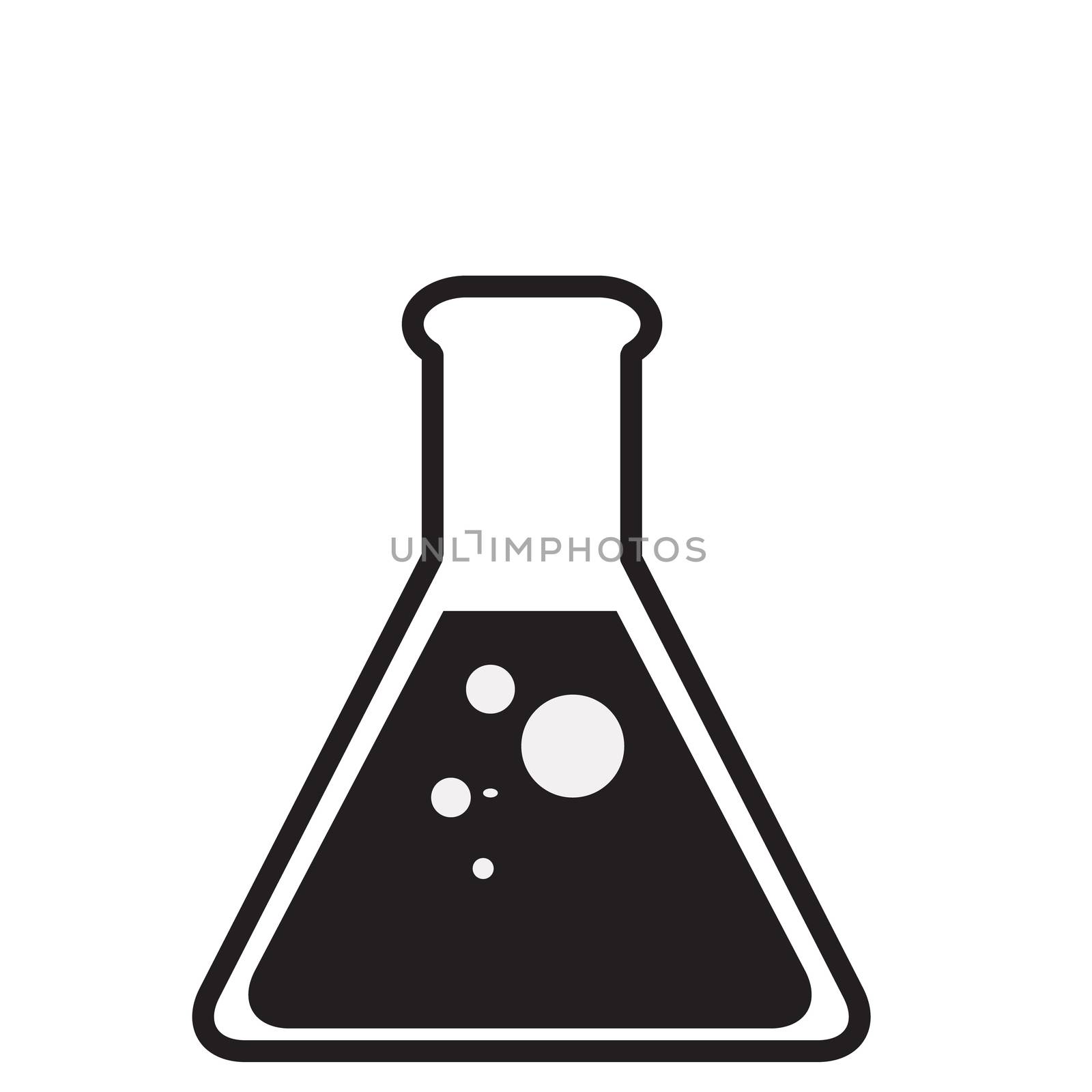 Black laboratory glass on white background. Test tube icon for your web site design, logo, app, UI. Test tube symbol