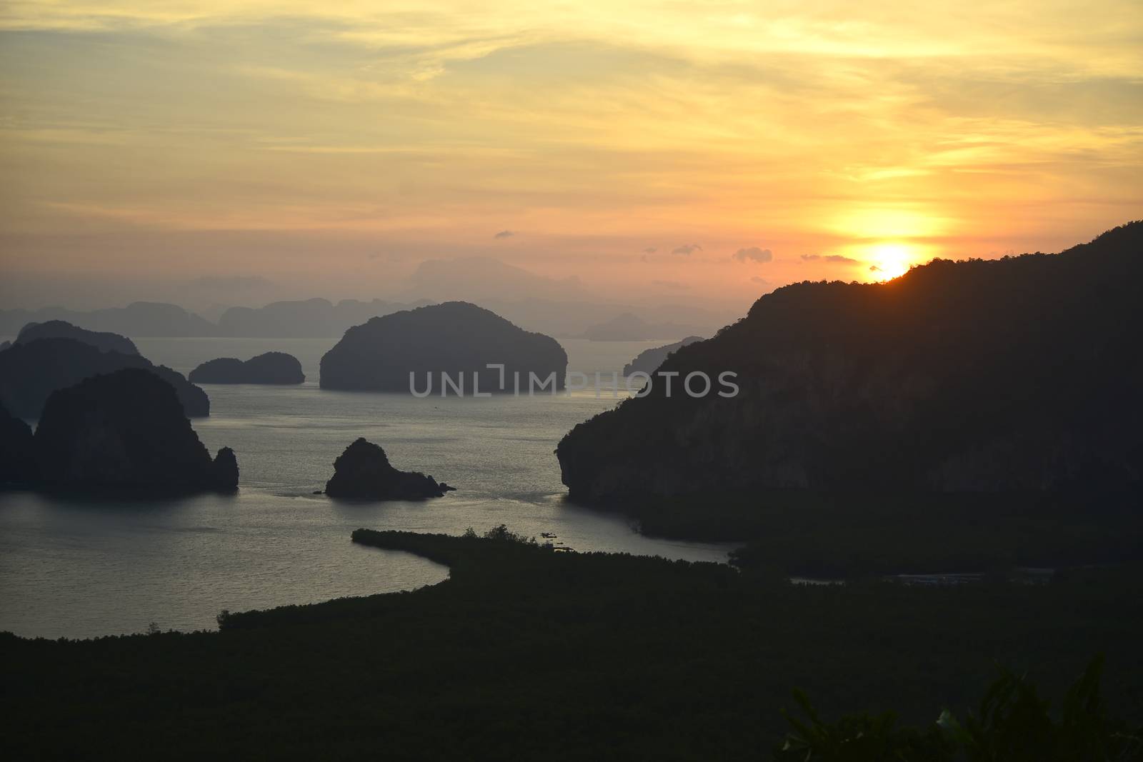 Beautiful view at sunrise time at Samed Nang Chee mountain view  by C_Aphirak