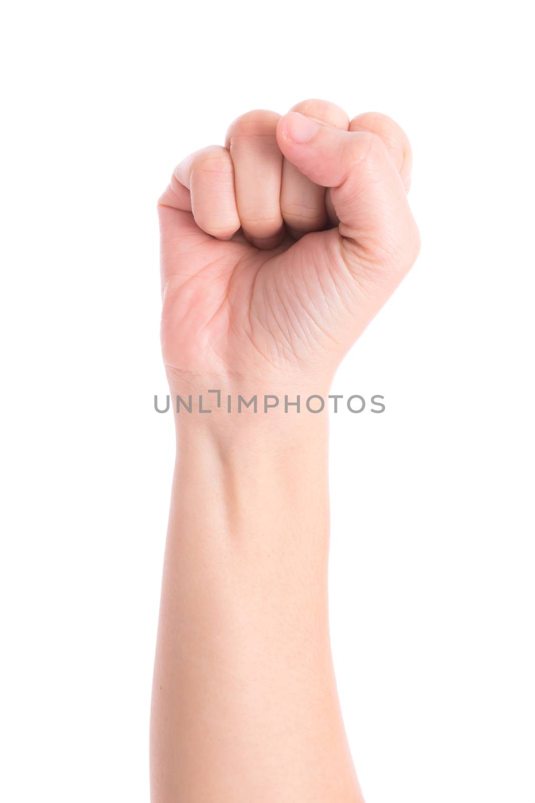 woman's hand is counting number 0 or Zero isolated on white  bac by C_Aphirak