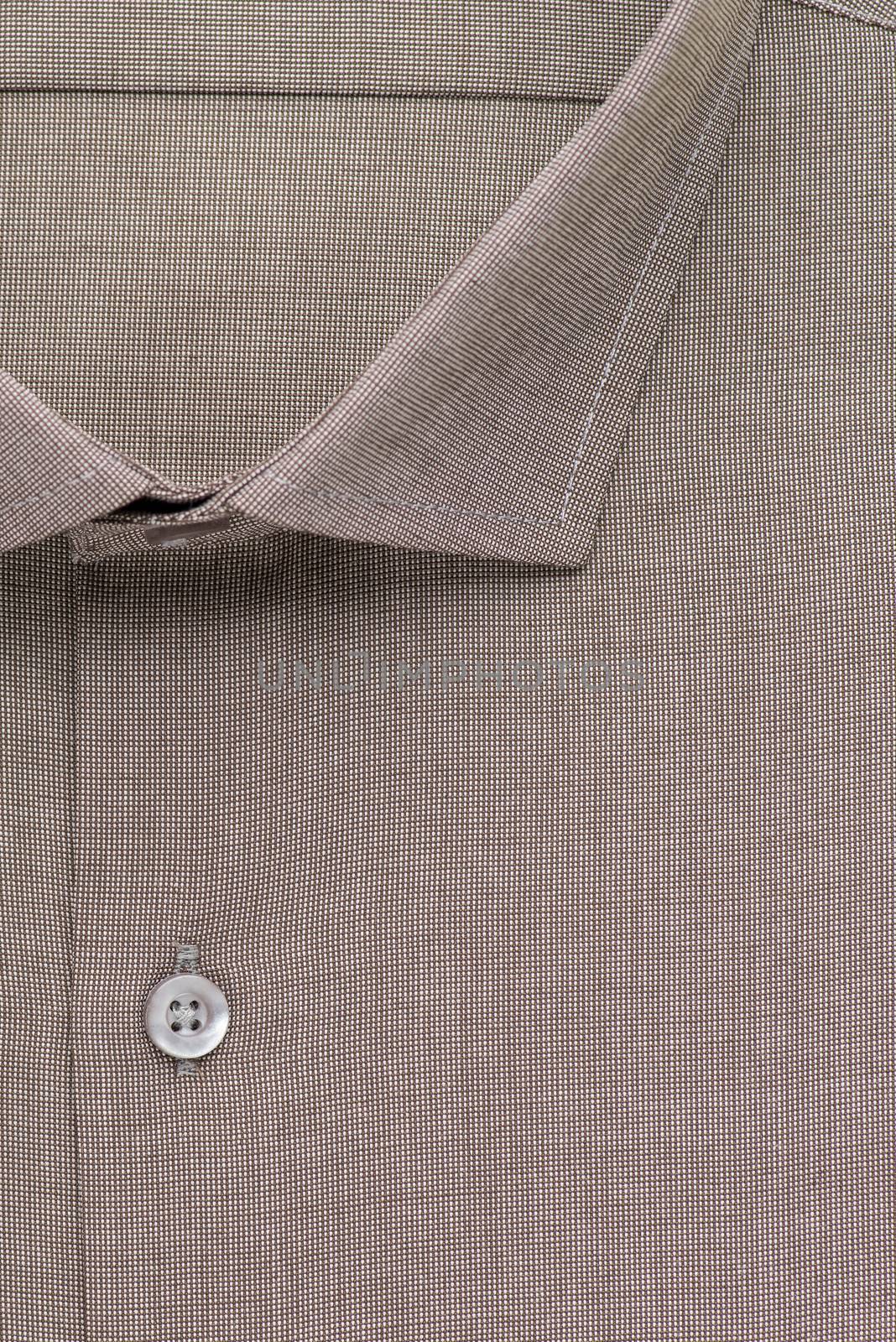 shirt, detailed close-up collar and button, top view