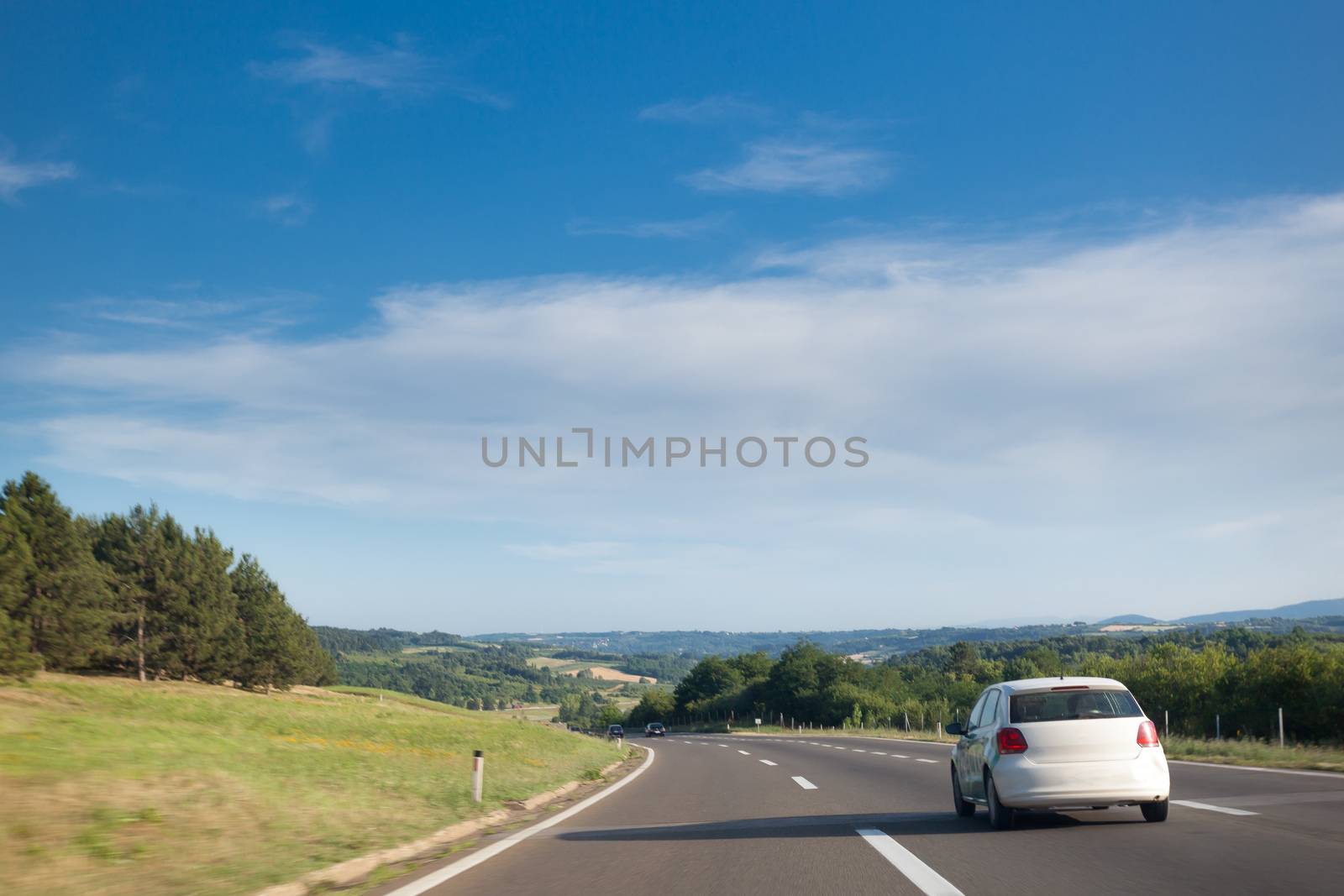 Car on Highway in Serbia, Europe by adamr