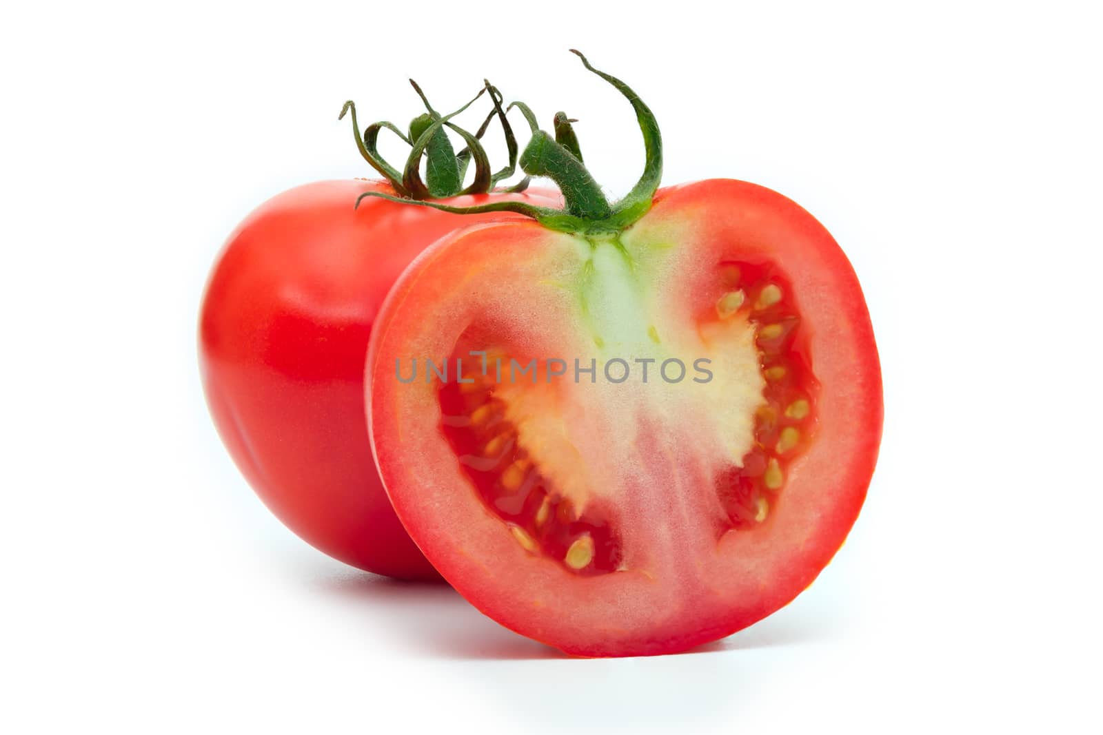 Fresh ripe tomatoes on white background, Good health concept.