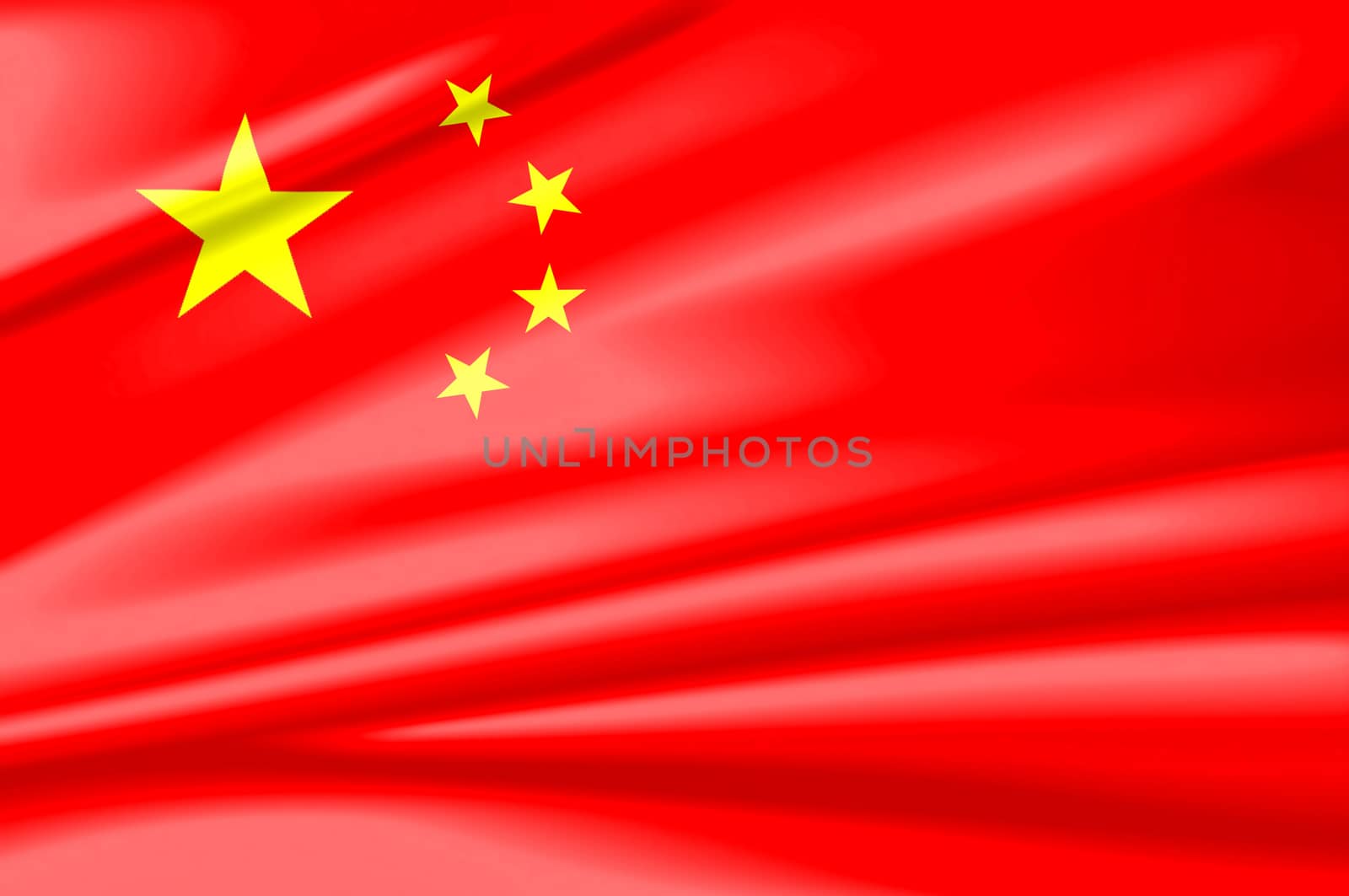 China flag waving in the wind beautiful. by C_Aphirak