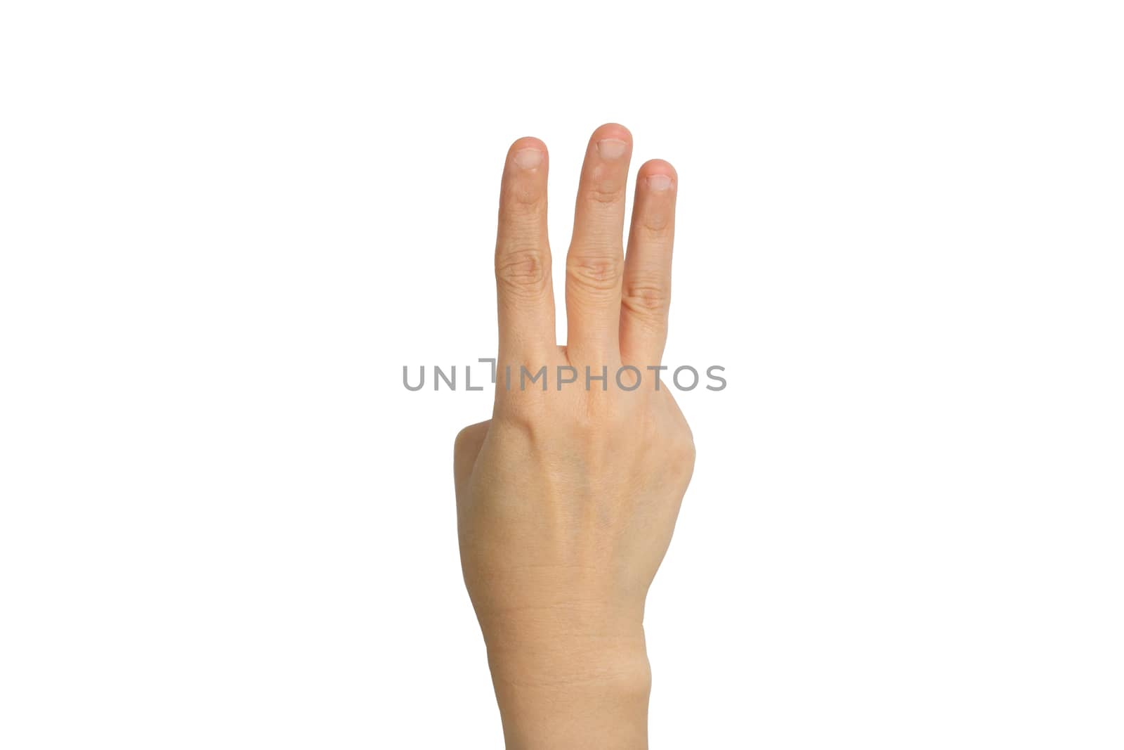 hand is showing three fingers  by feelartfeelant
