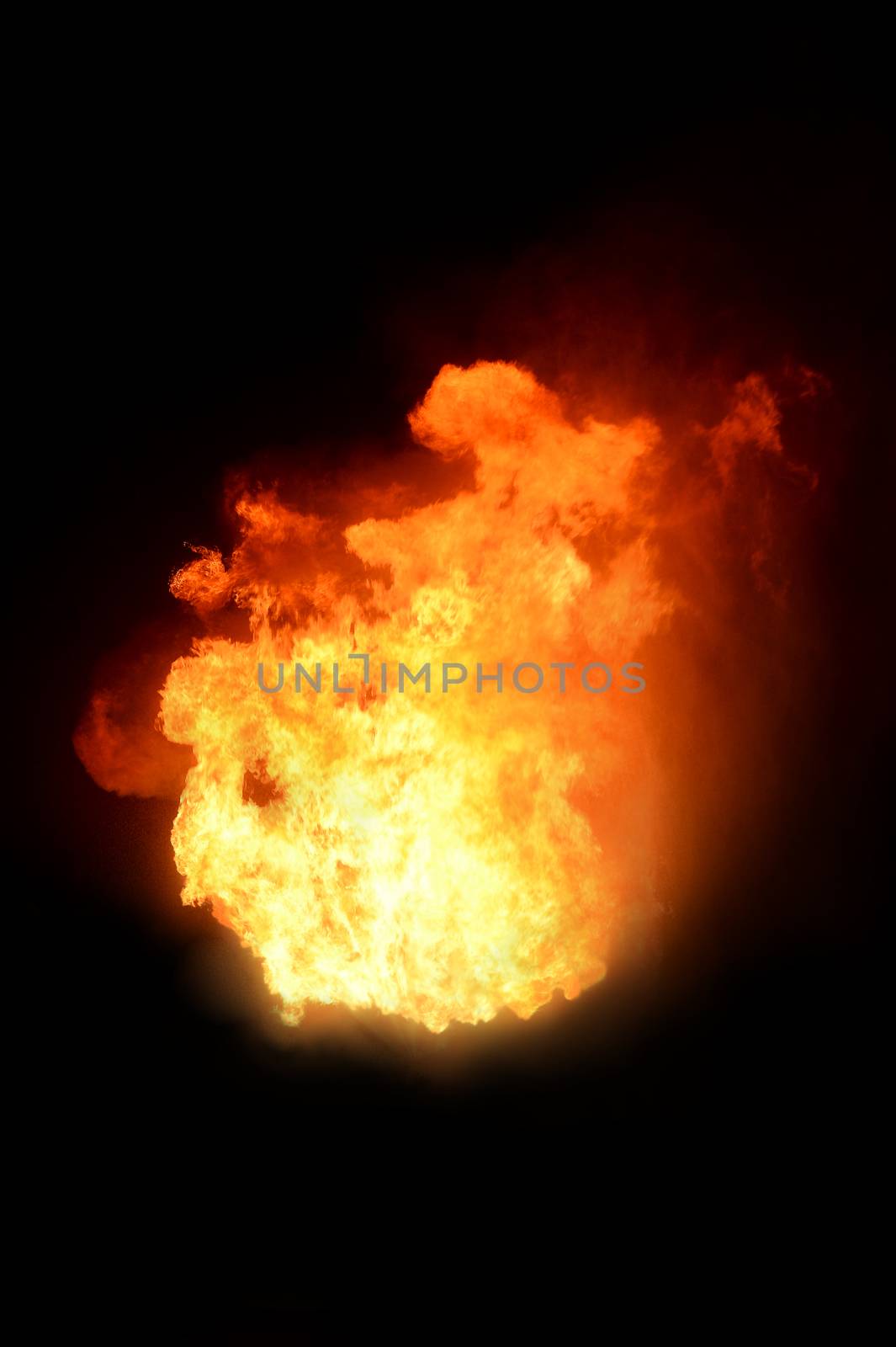 fire burning isolated with black background