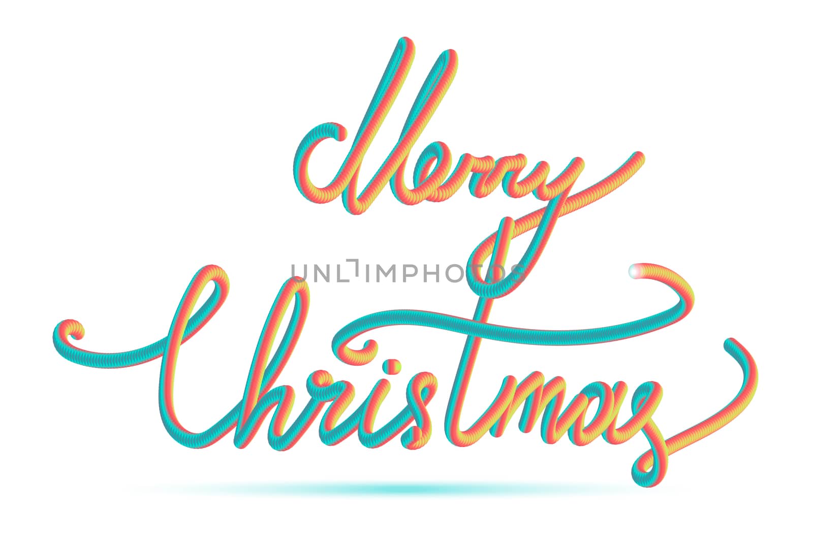 Merry Christmas Hand Drawn Lettering. Happy New Year illustration. Xmas Design Label Elements for holiday invitation, greeting, card and headline, title, sticker, emblem, print. Vector