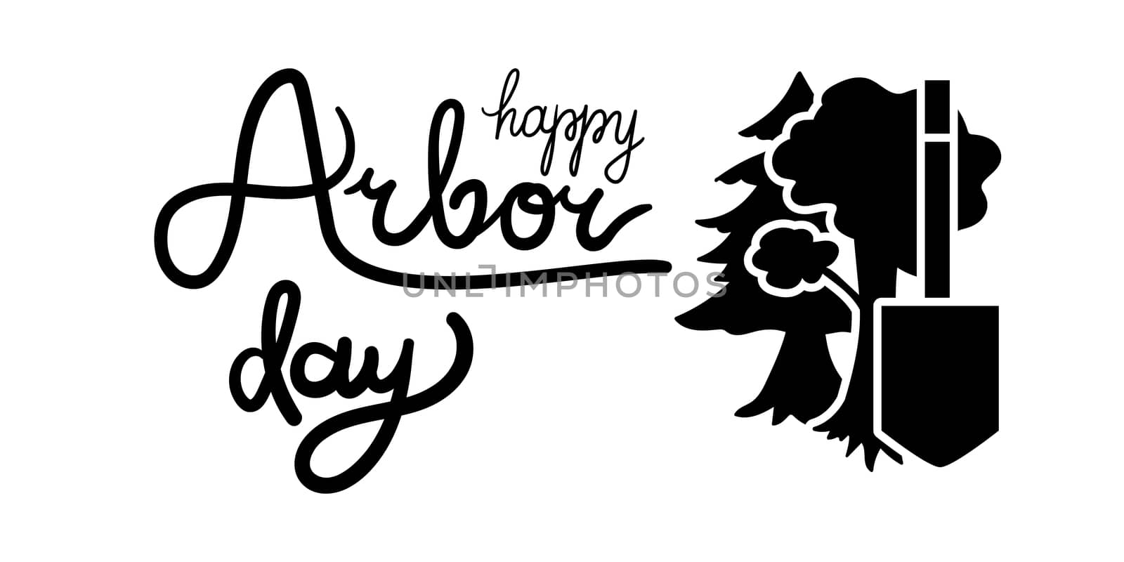 Save Our Planet Concept With Shovel. Arbor Day Greeting for sticker, banner and flyer. Vector