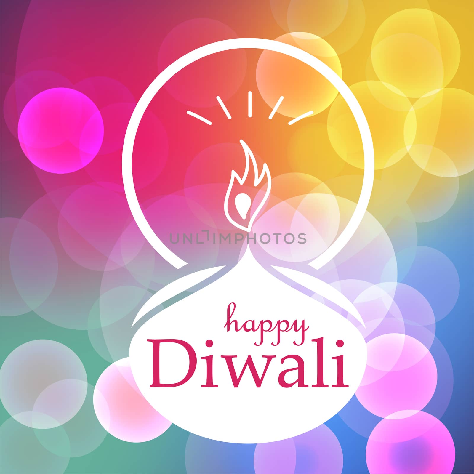 Bright Stylish Colorful Happy Diwali Celebration Banner with Fire. Vector