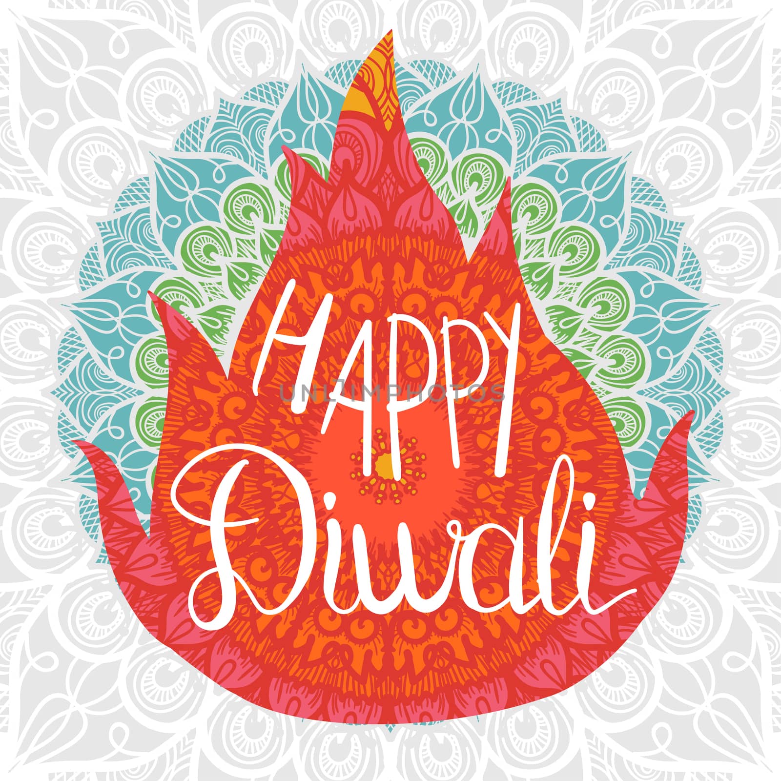 Bright Stylish Colorful Happy Diwali Celebration Banner with Fire. Vector