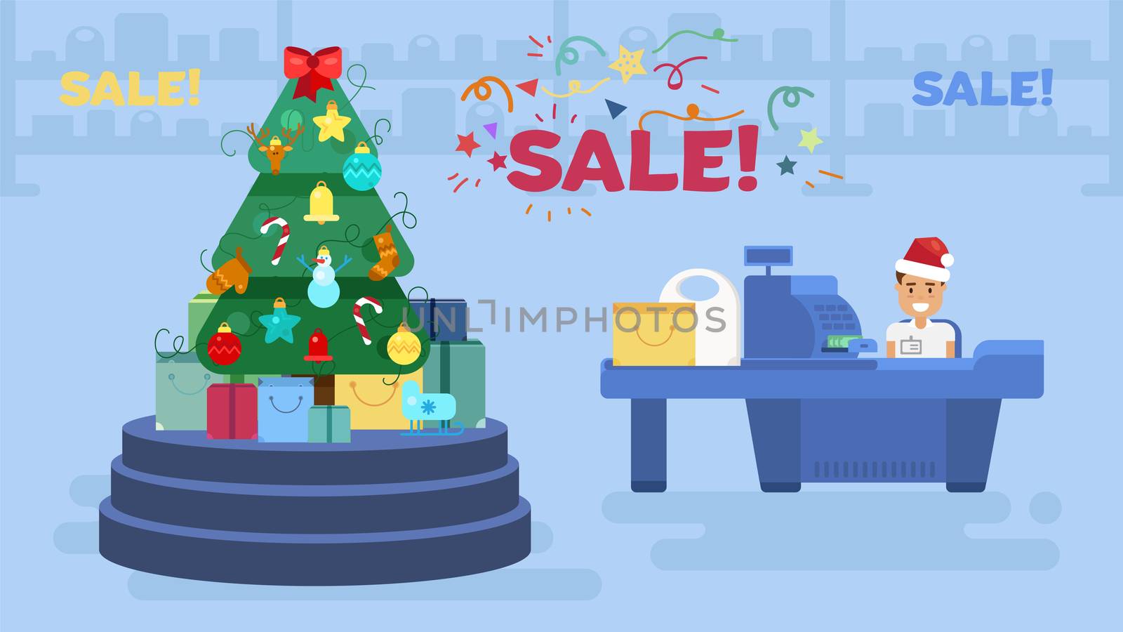 Merry Christmas And New Year In Shop by barsrsind