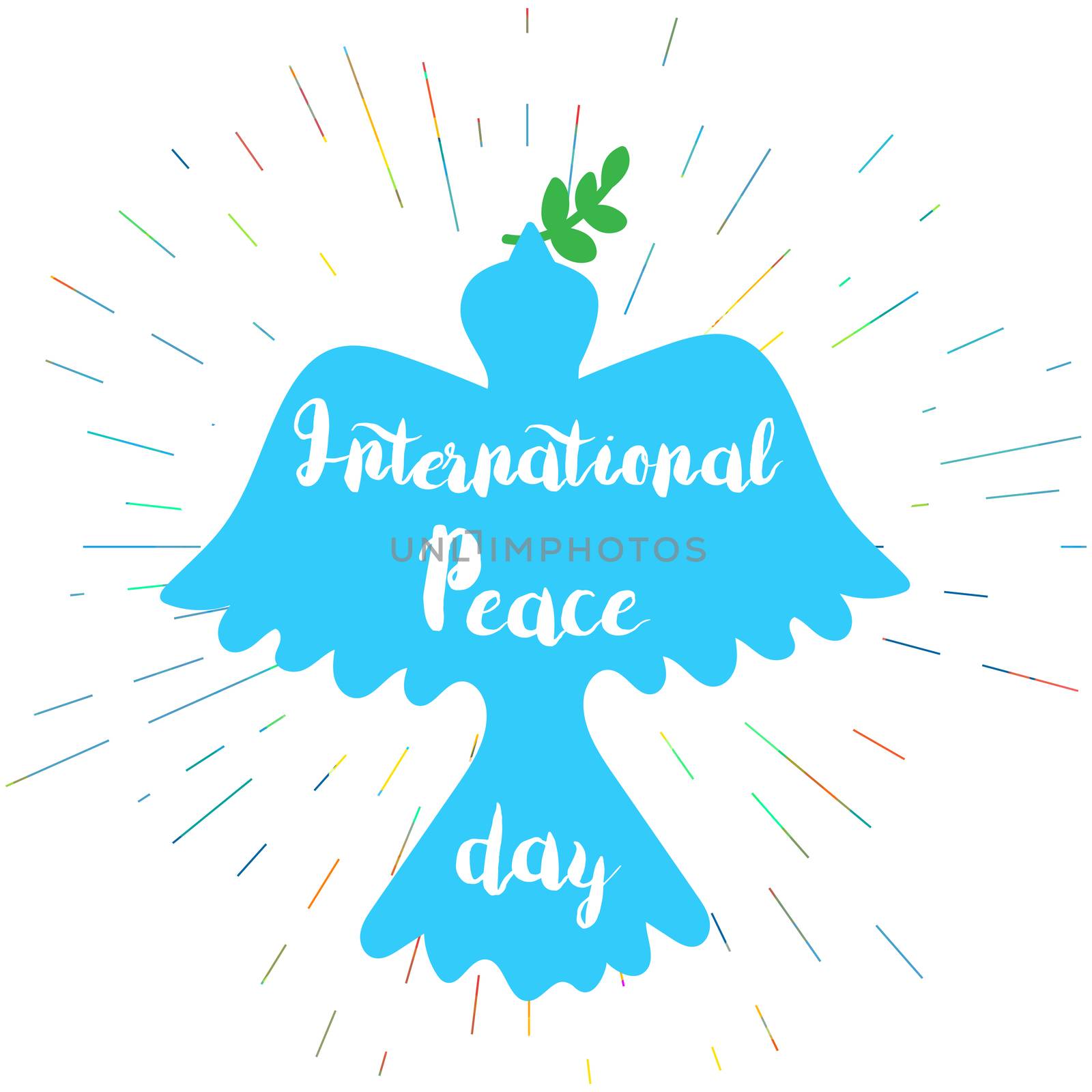 International Peace Day Banner With Dove. Vector
