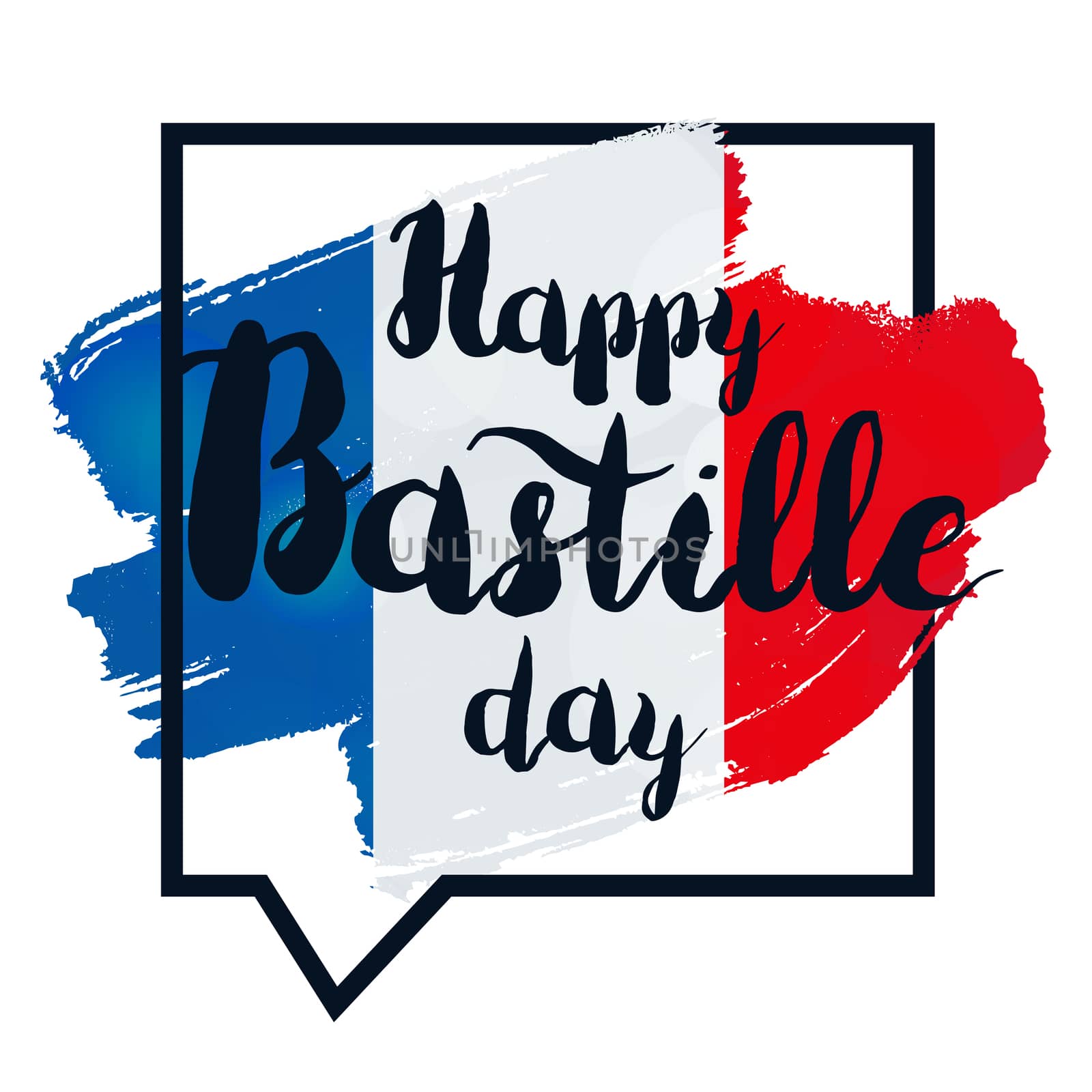 Happy Bastille Day Celebration Banner. France Independence Greeting. Vector