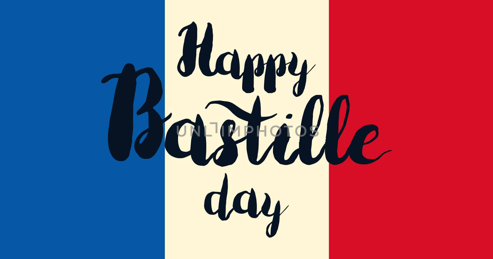 Happy Bastille Day Celebration Banner. France Independence Greeting. Vector