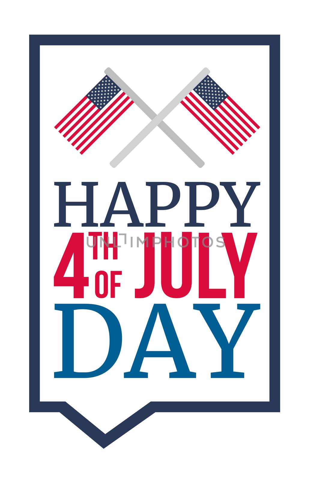 4th July USA Independence Day Celebration Banner. National American Greeting. Vector