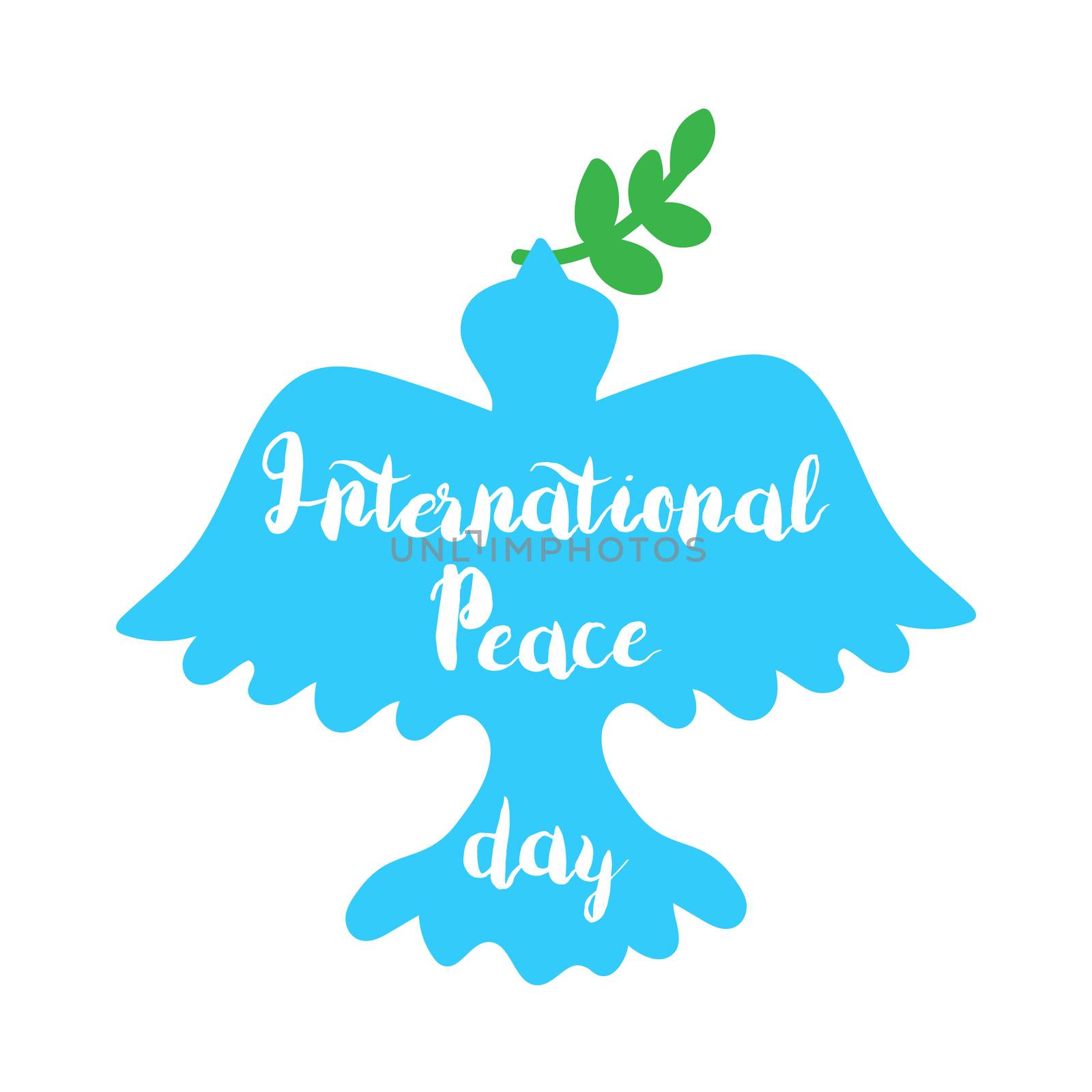 International Peace Day Banner With Dove. Vector