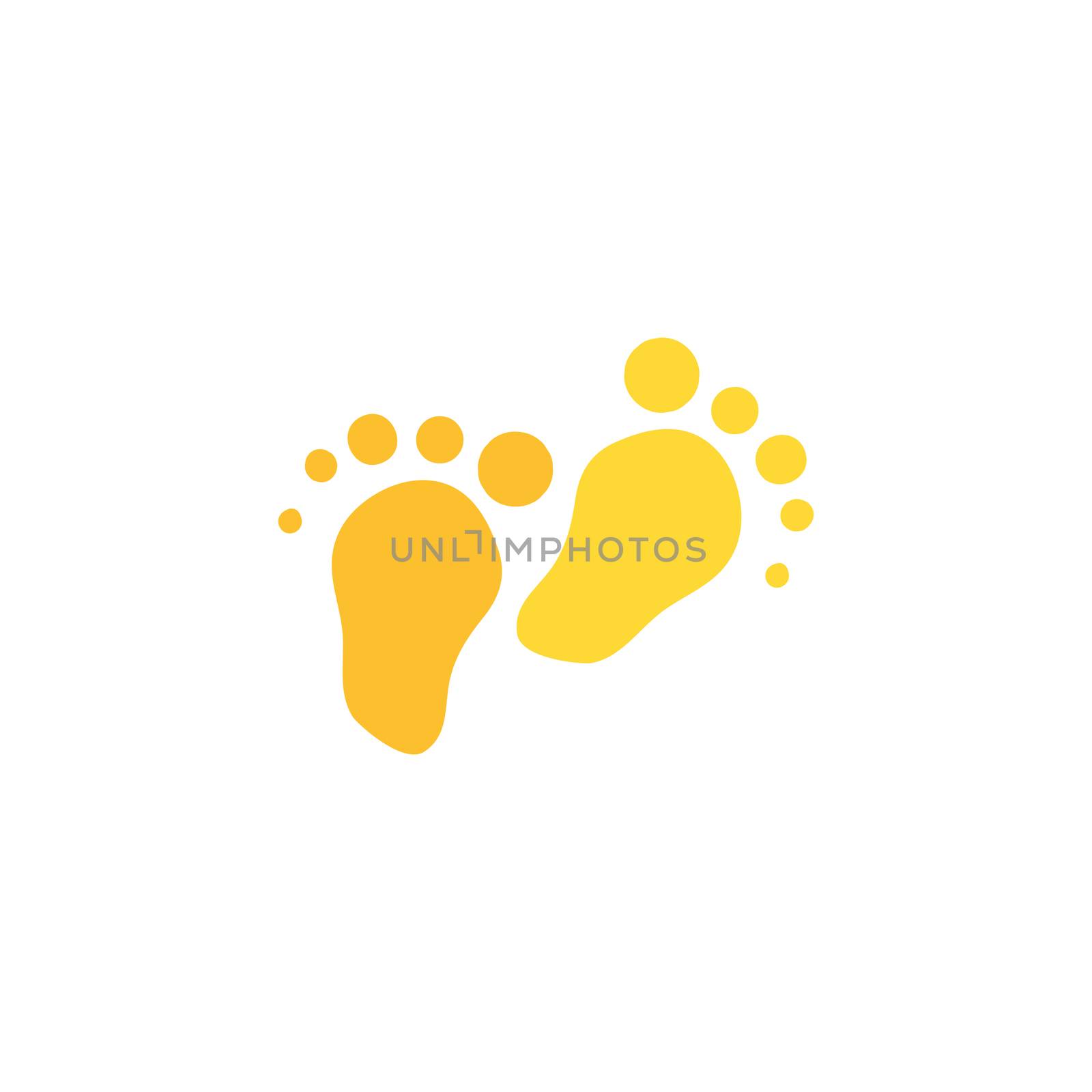 Footprint flat color illustration by barsrsind