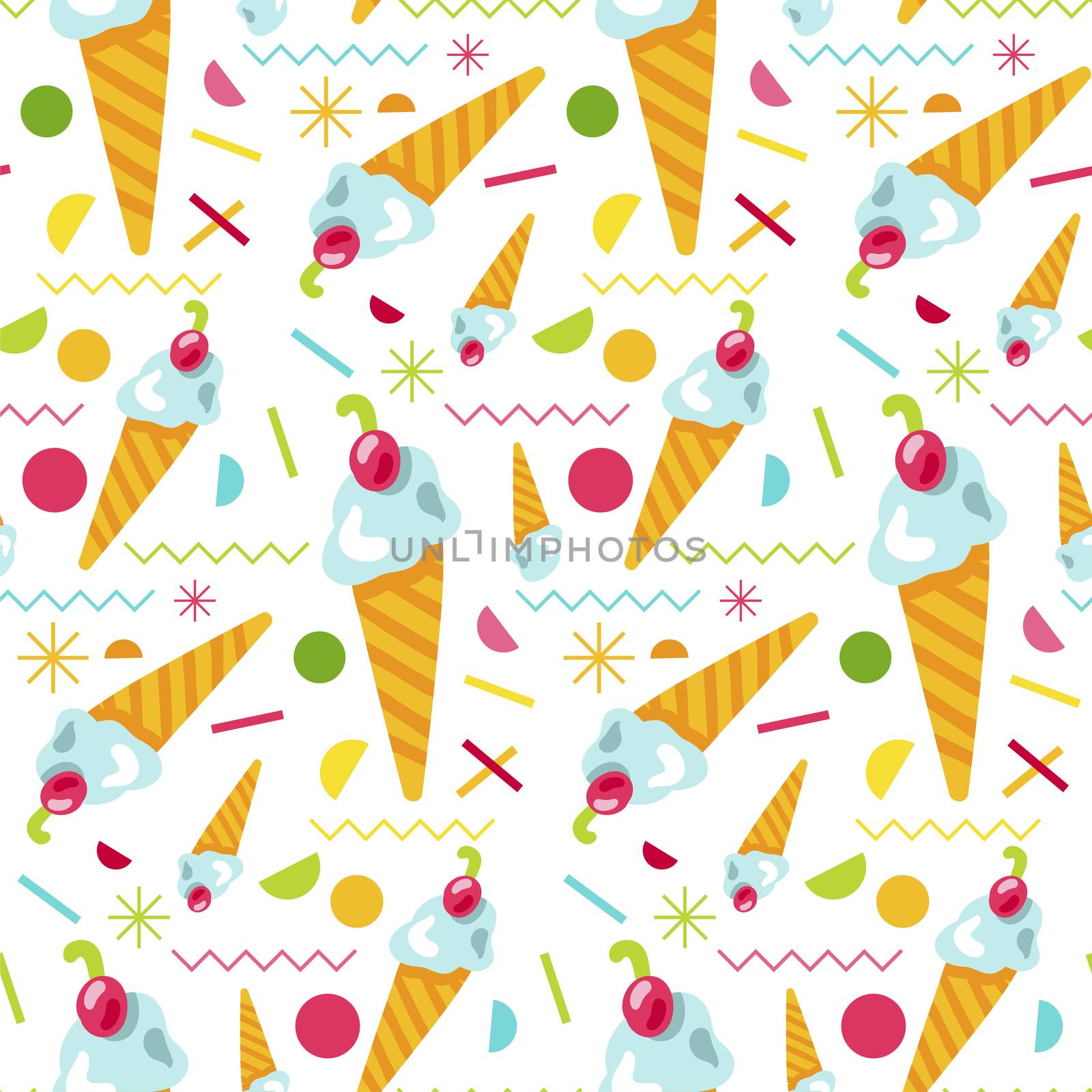 Vector Sweet Tasty Ice Cream Seamless Pattern by barsrsind