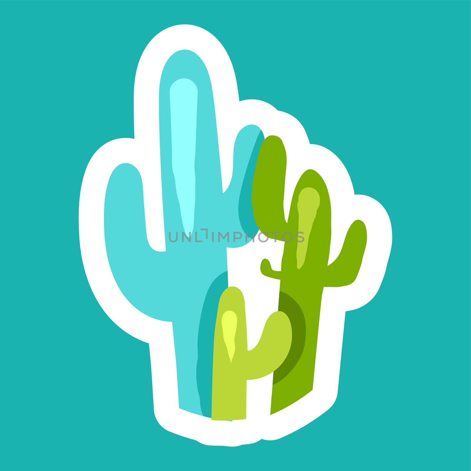Nice cactus family. Nature sticker and patch. Eco symbol. Mexico sign. Plant icon. Vector