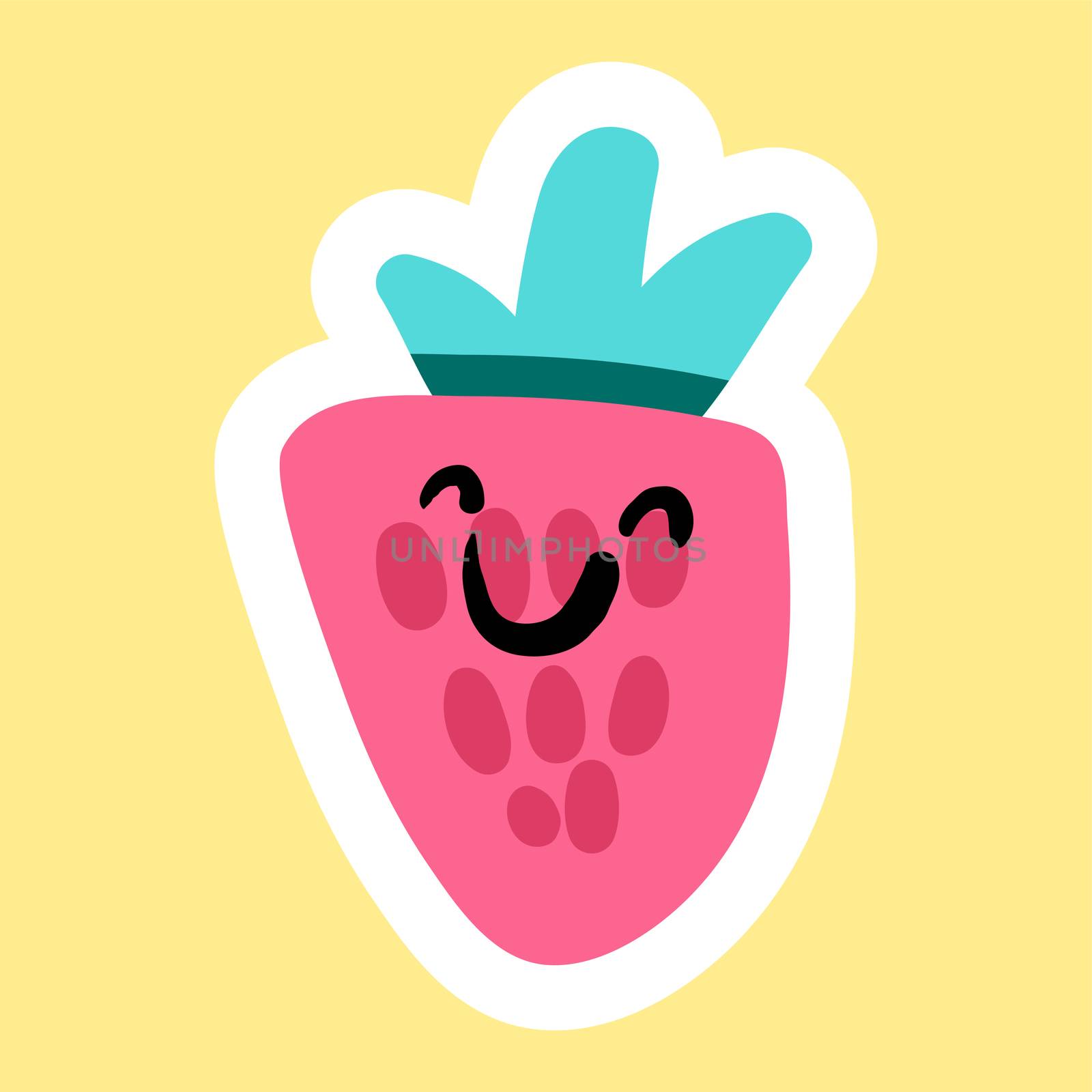 Cheerful smiling strawberry by barsrsind
