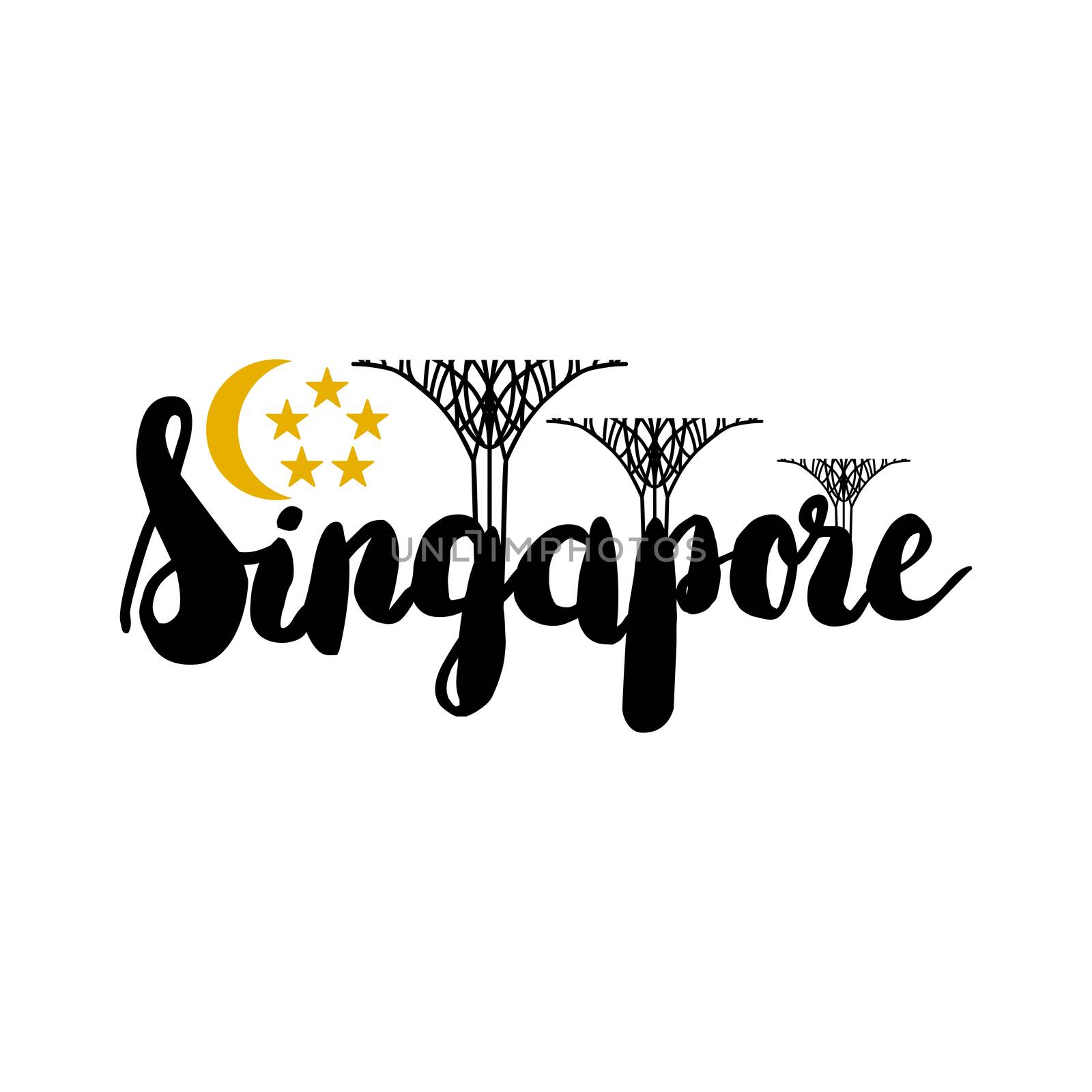 Urban city Text. Singapore holiday stylish symbol by barsrsind